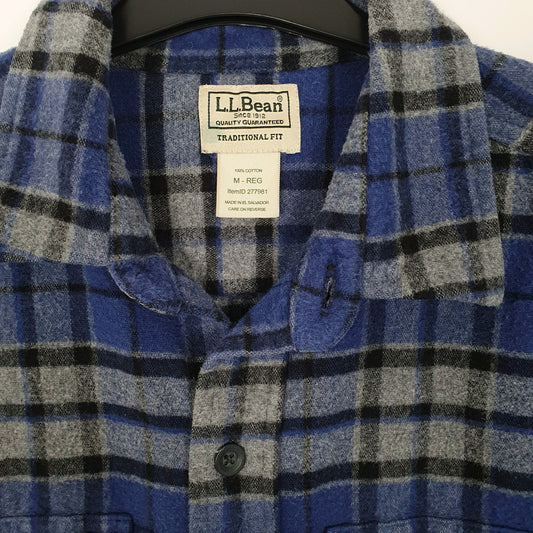 Mens Blue L.L.Bean Chamois Overshirt Long Sleeve Shirt