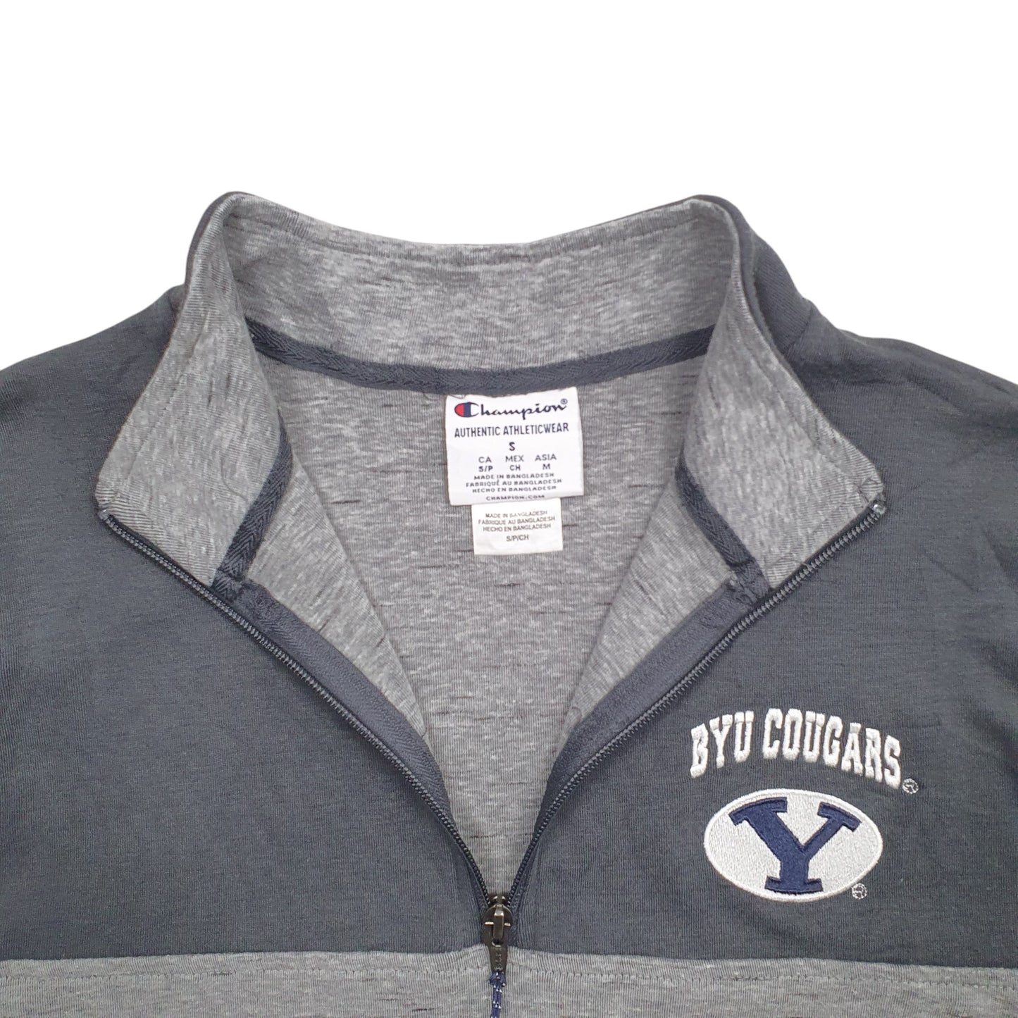 Mens Grey Champion BYU Cougars Quarter Zip Jumper