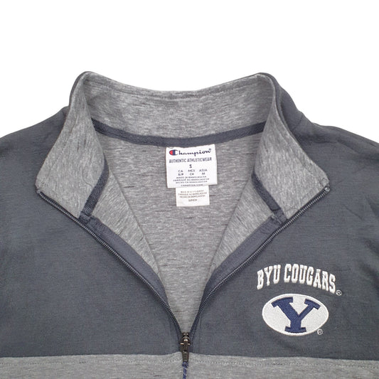 Mens Grey Champion BYU Cougars Quarter Zip Jumper