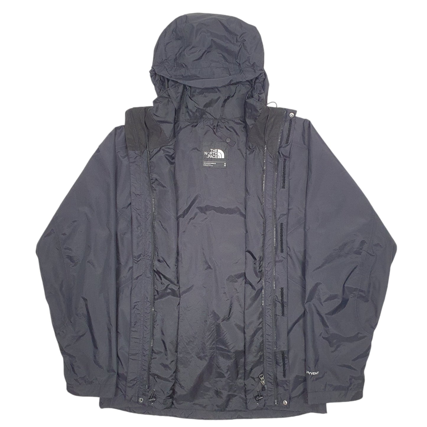 Mens Black The North Face Hooded Lined Raincoat Windbreaker  Coat