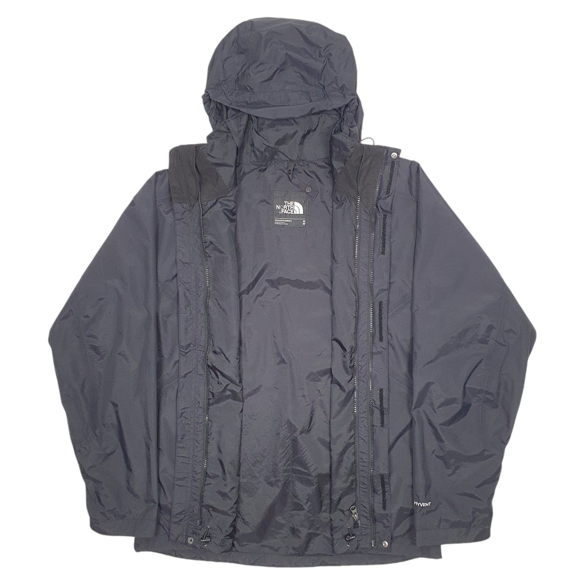 Mens Black The North Face Hooded Lined Raincoat Windbreaker  Coat