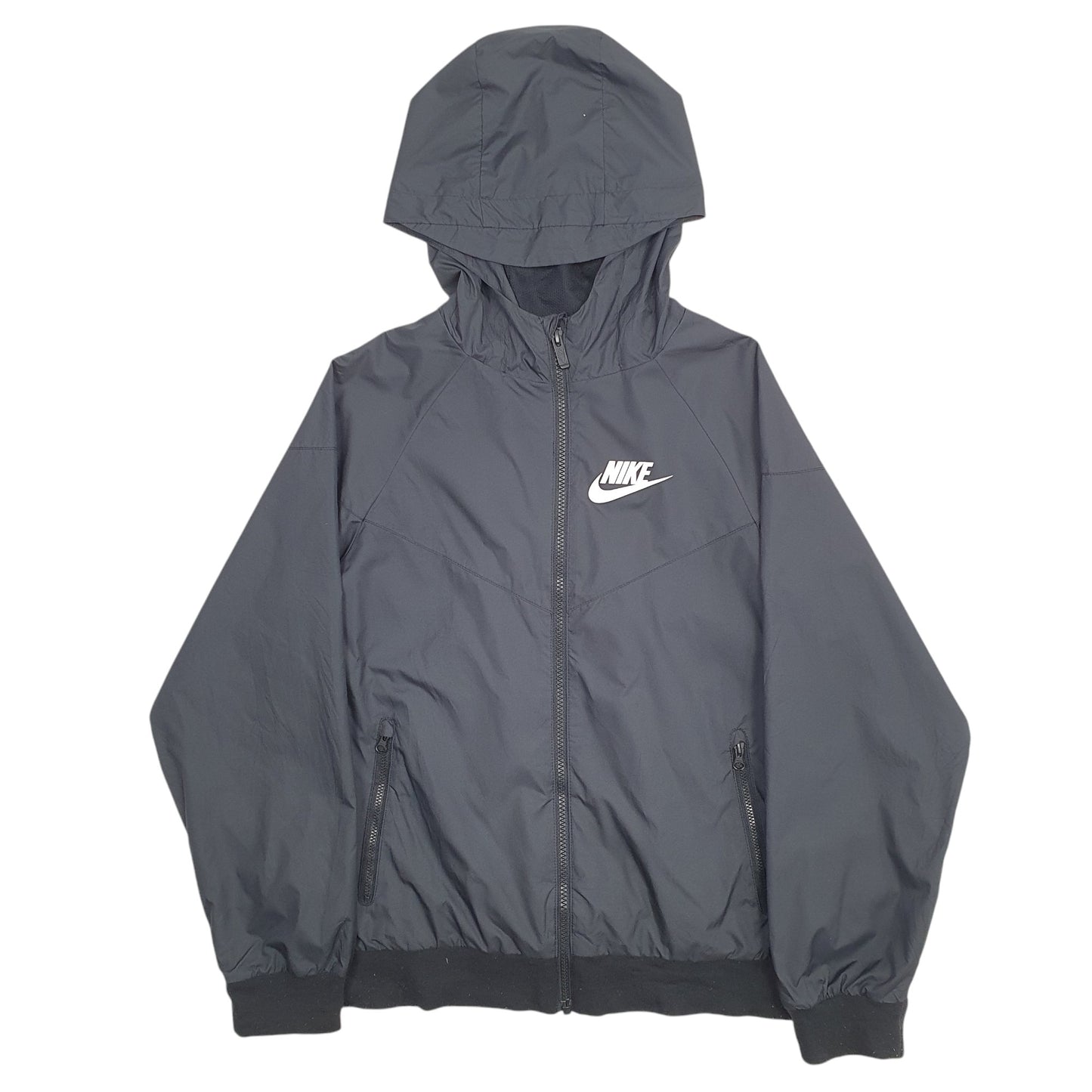 Womens Black Nike Raincoat Full Zip Coat