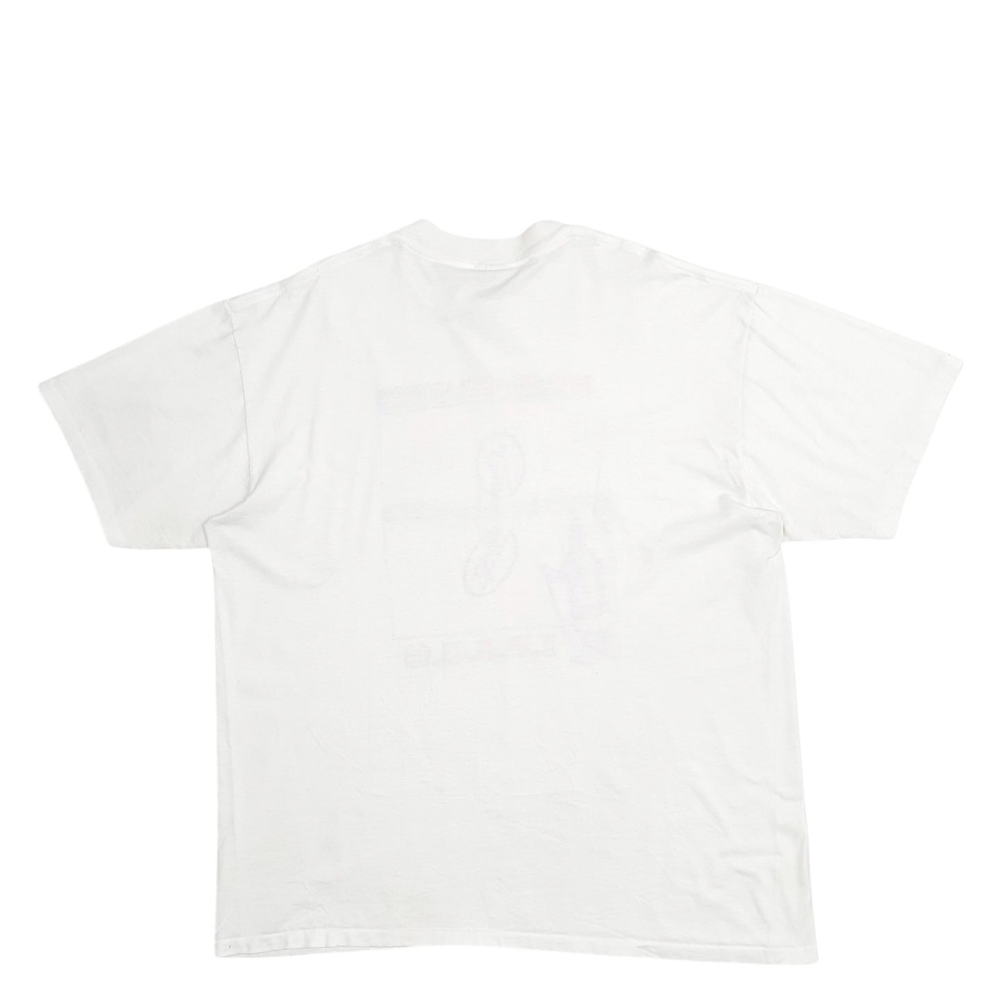 Mens White Oneita Single Stitch Vintage 90s Made In USA 20 Years Of Tradition Short Sleeve T Shirt