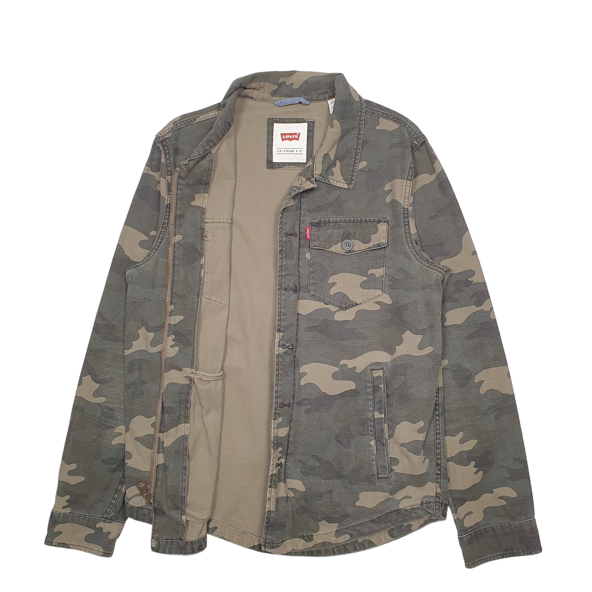 Mens Camo Levis Camo Overshirt Shacket Military Long Sleeve Shirt
