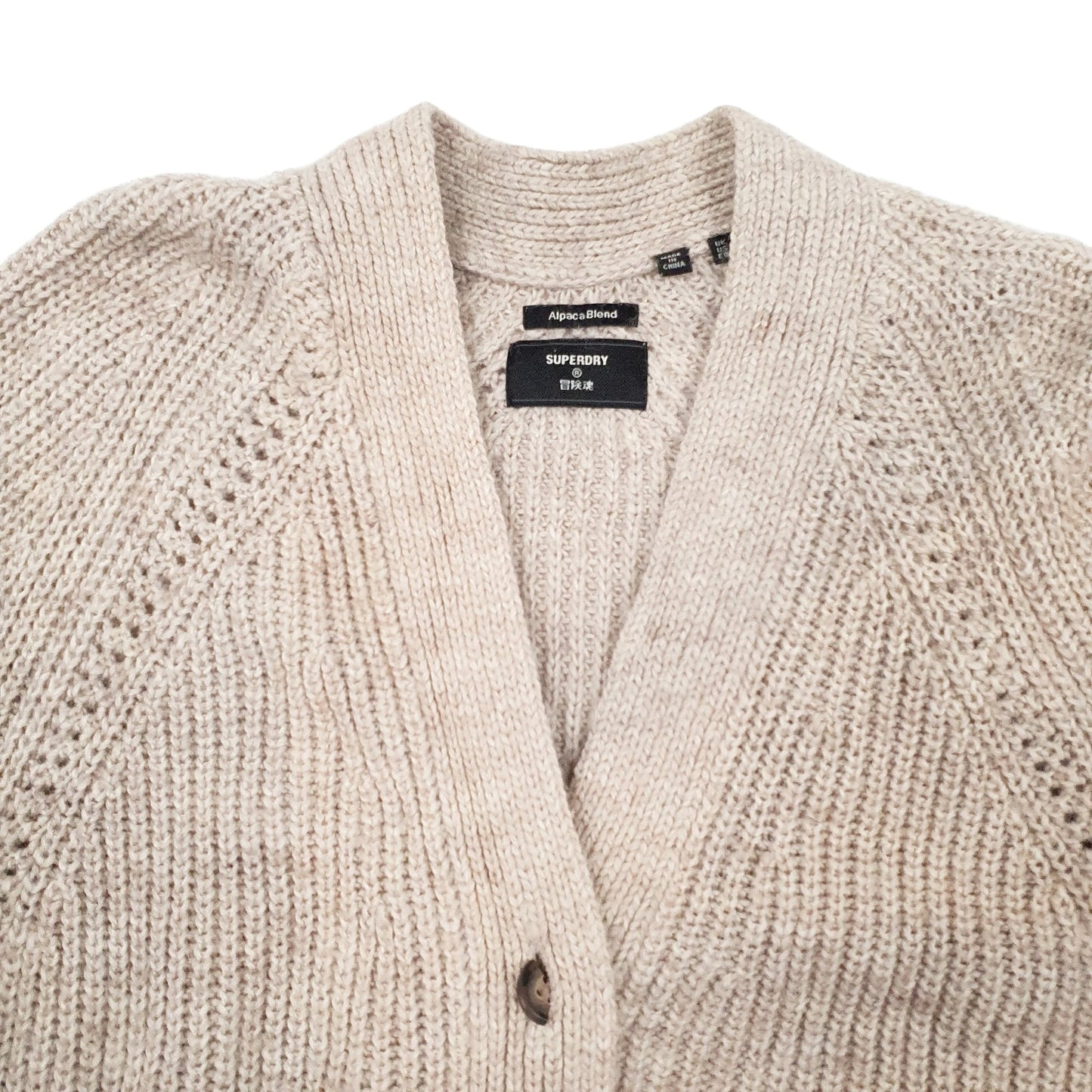 Womens Beige Superdry Alpaca Blend Cardigan Jumper