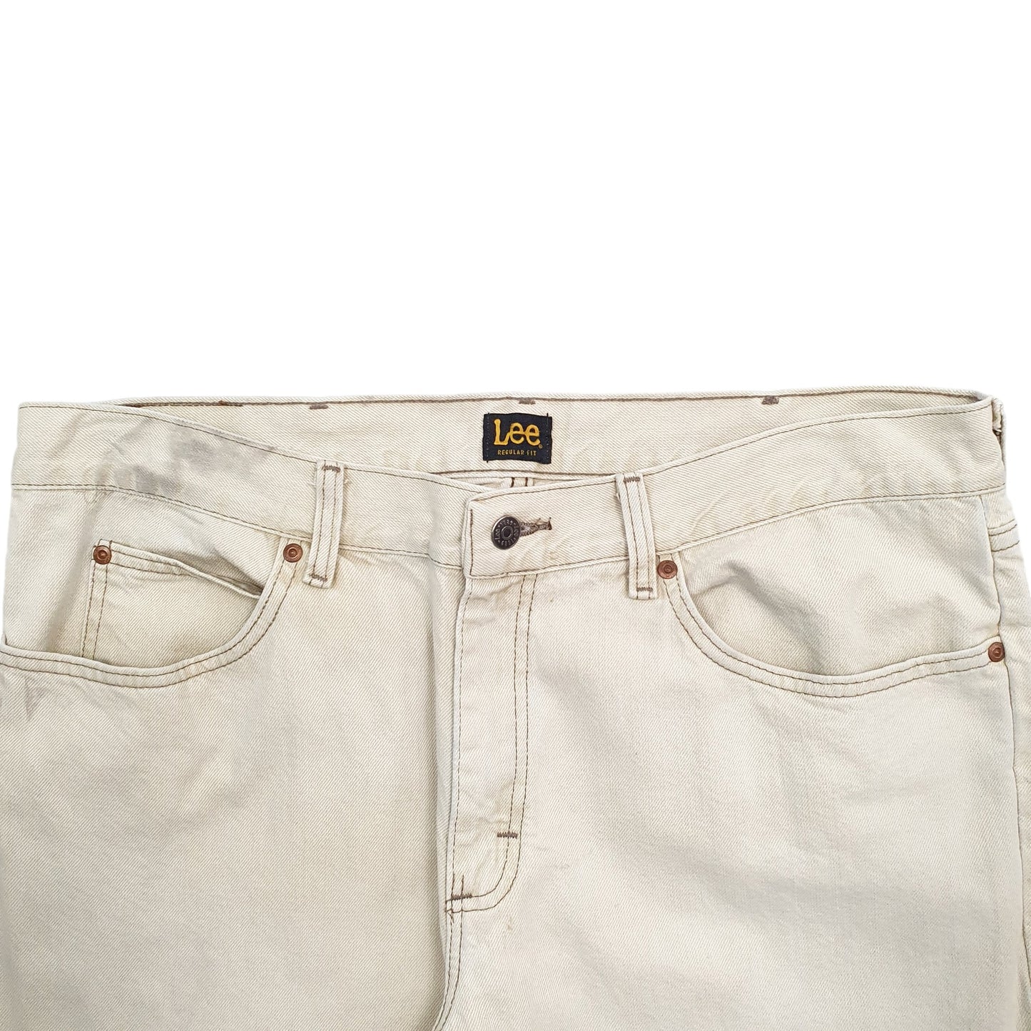 Mens Cream Lee  Regular JeansW38 L29