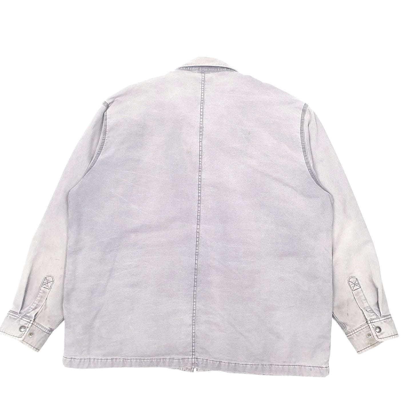 Mens Grey Carhartt Overshirt Shacket Lined Crewneck Coat