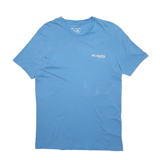 Mens Blue Columbia Sportswear PFG Fishing Short Sleeve T Shirt