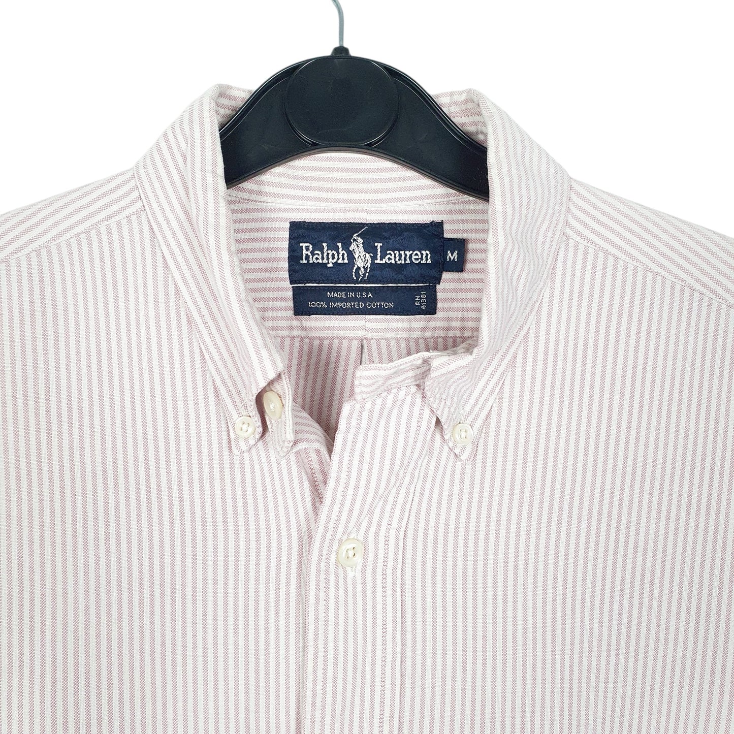 Mens Pink Ralph Lauren Vintage Oxford Made In USA Long Sleeve Shirt