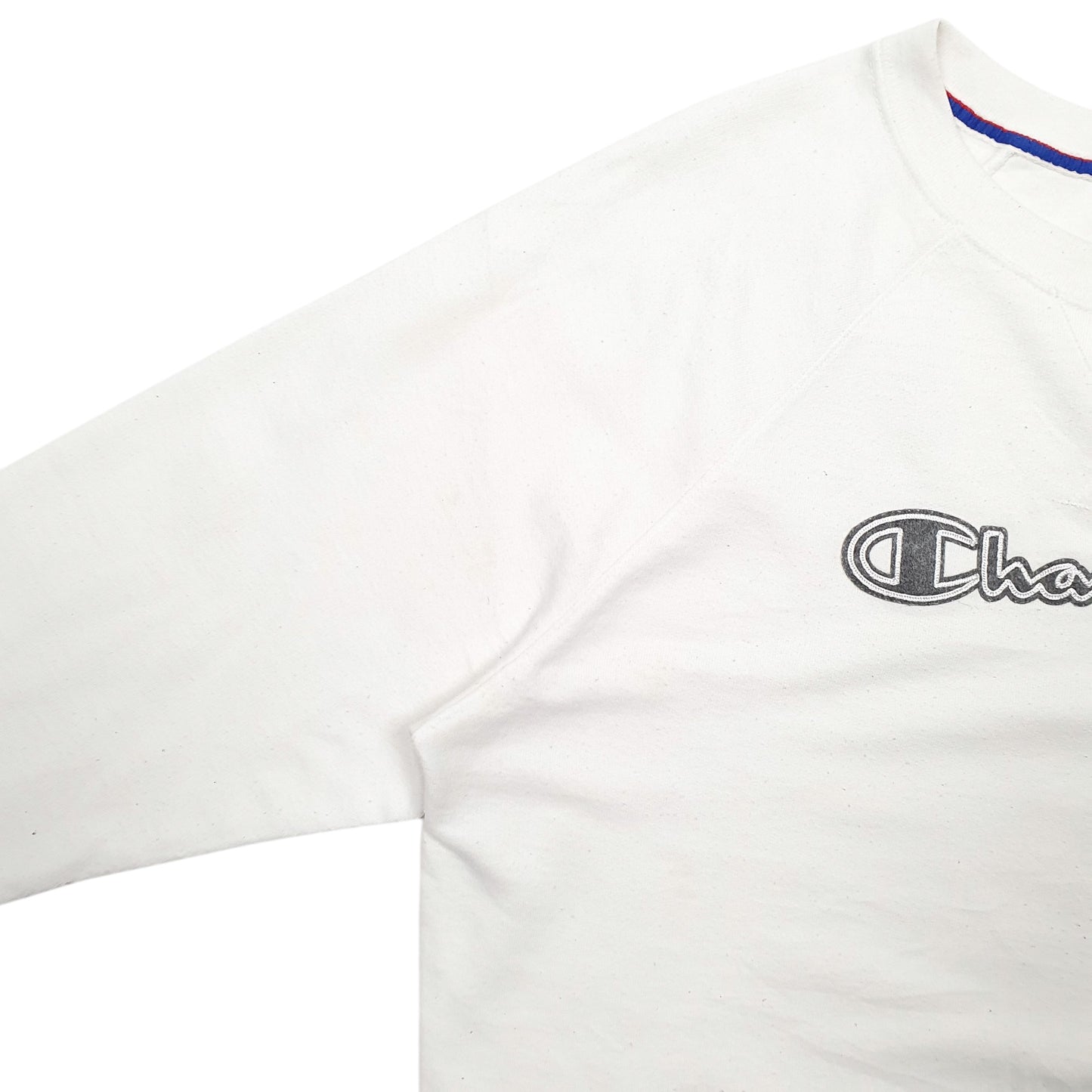 Womens White Champion Spellout Crewneck Jumper