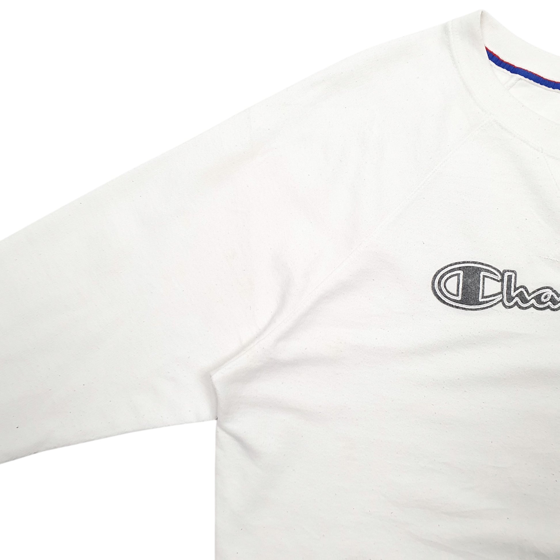 Womens White Champion Spellout Crewneck Jumper