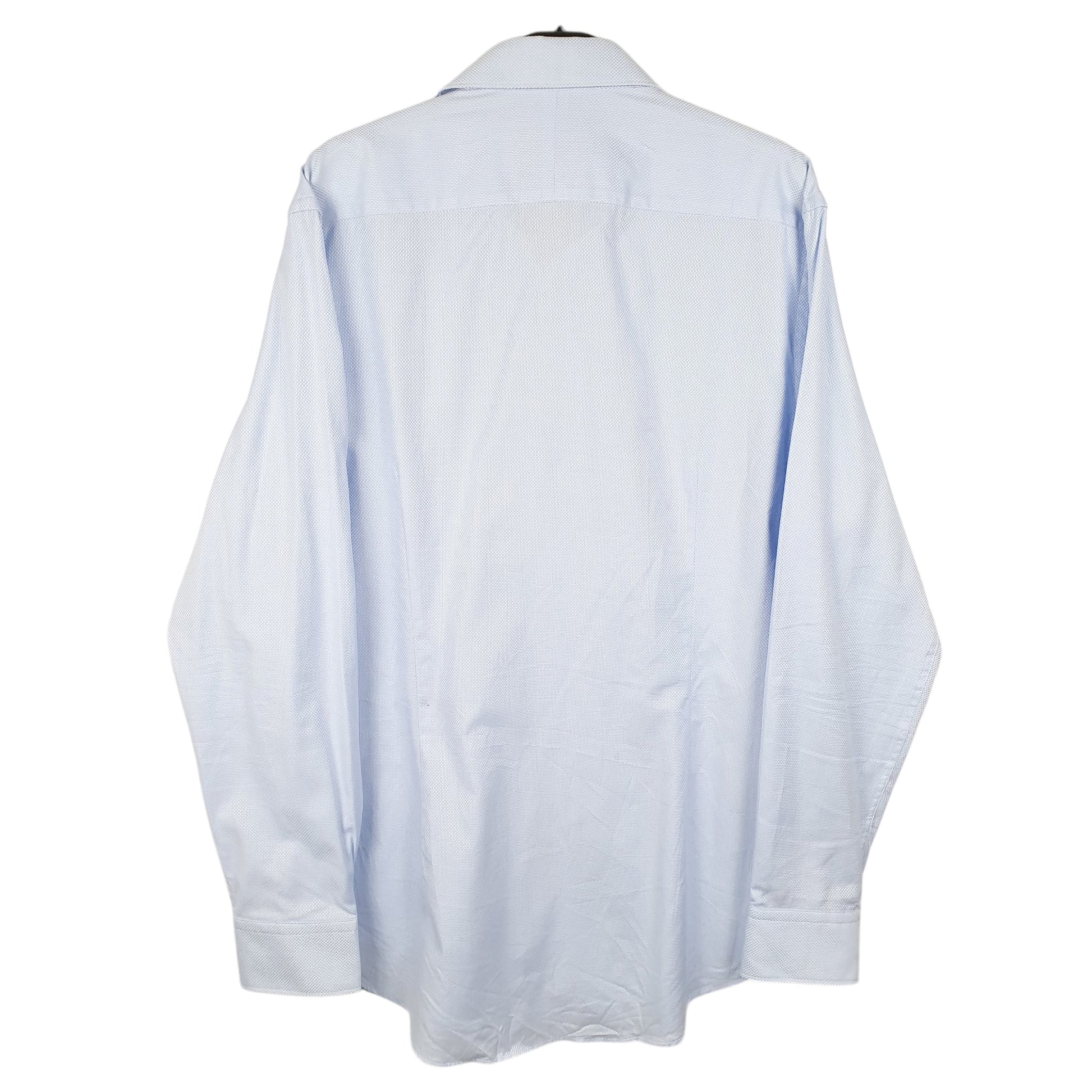 Mens Blue Moss London Tailored Long Sleeve Shirt