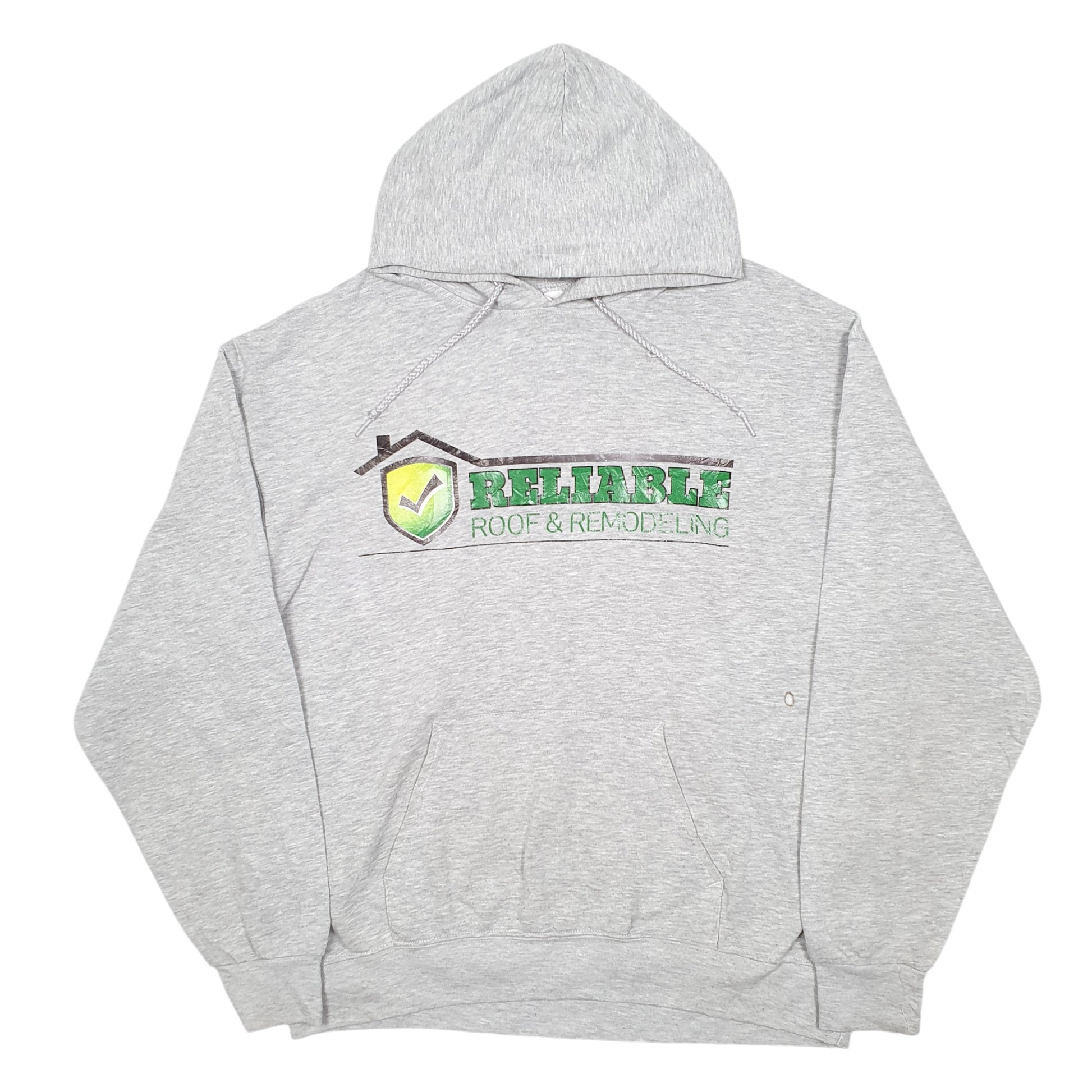 Mens Grey Hanes Reliable Roof And Remodeling USA Hoodie Jumper