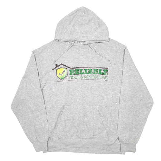 Mens Grey Hanes Reliable Roof And Remodeling USA Hoodie Jumper