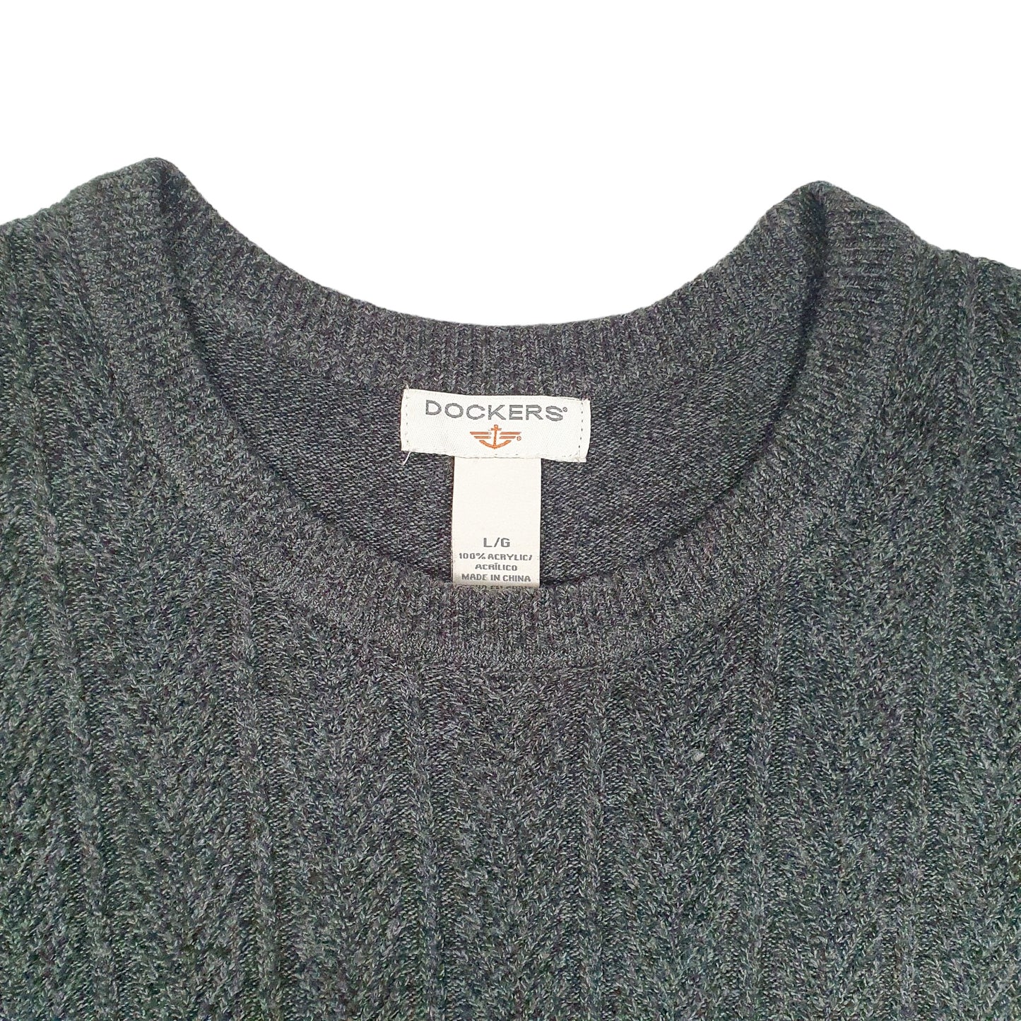 Mens Grey Dockers Knit Crewneck Jumper