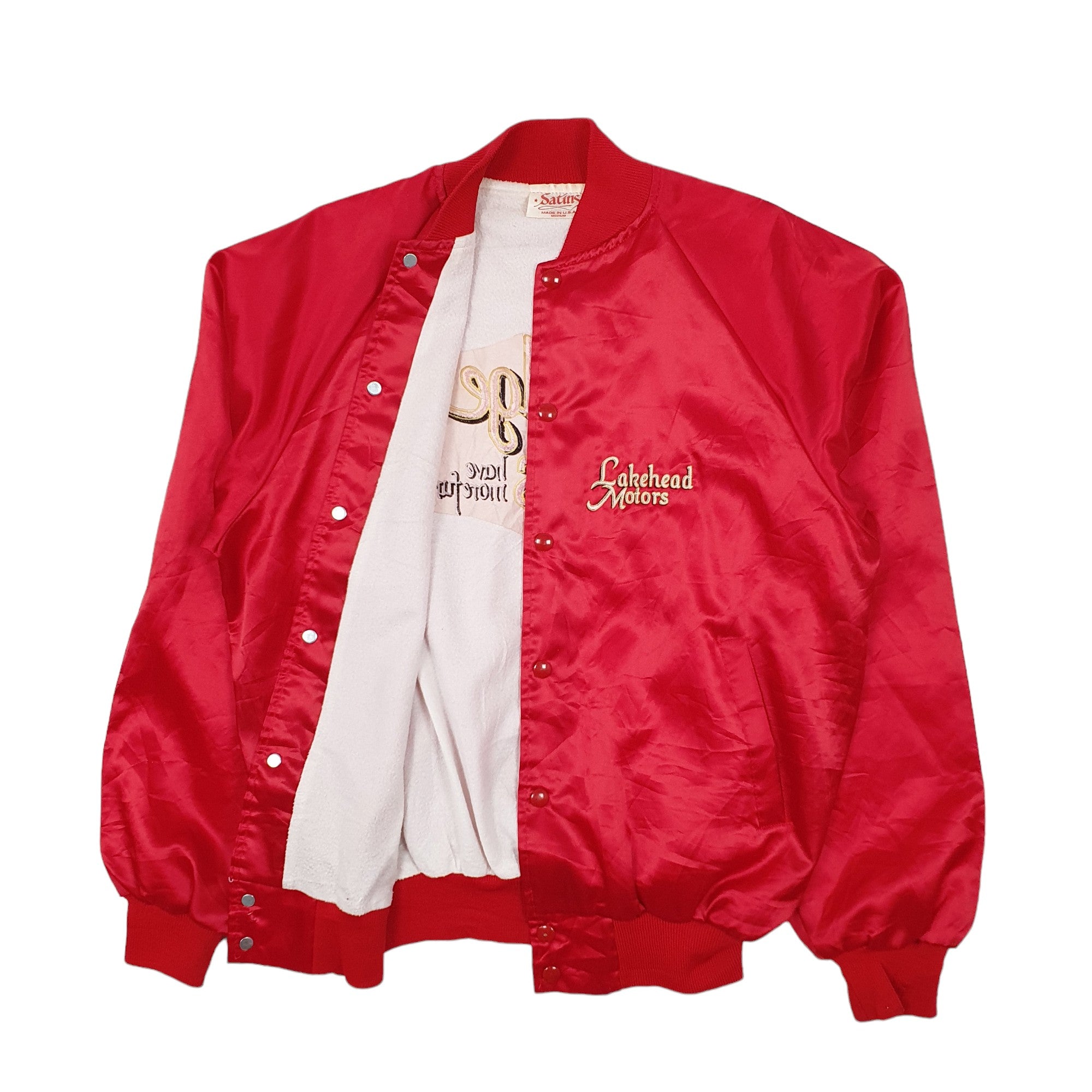 レア】80s Delong Rams LINDA SATIN JKT USA 22x25,medium LA