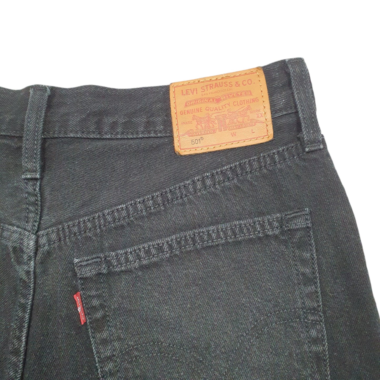 Womens Black Levis 501 Jorts Hot Pants Denim Shorts