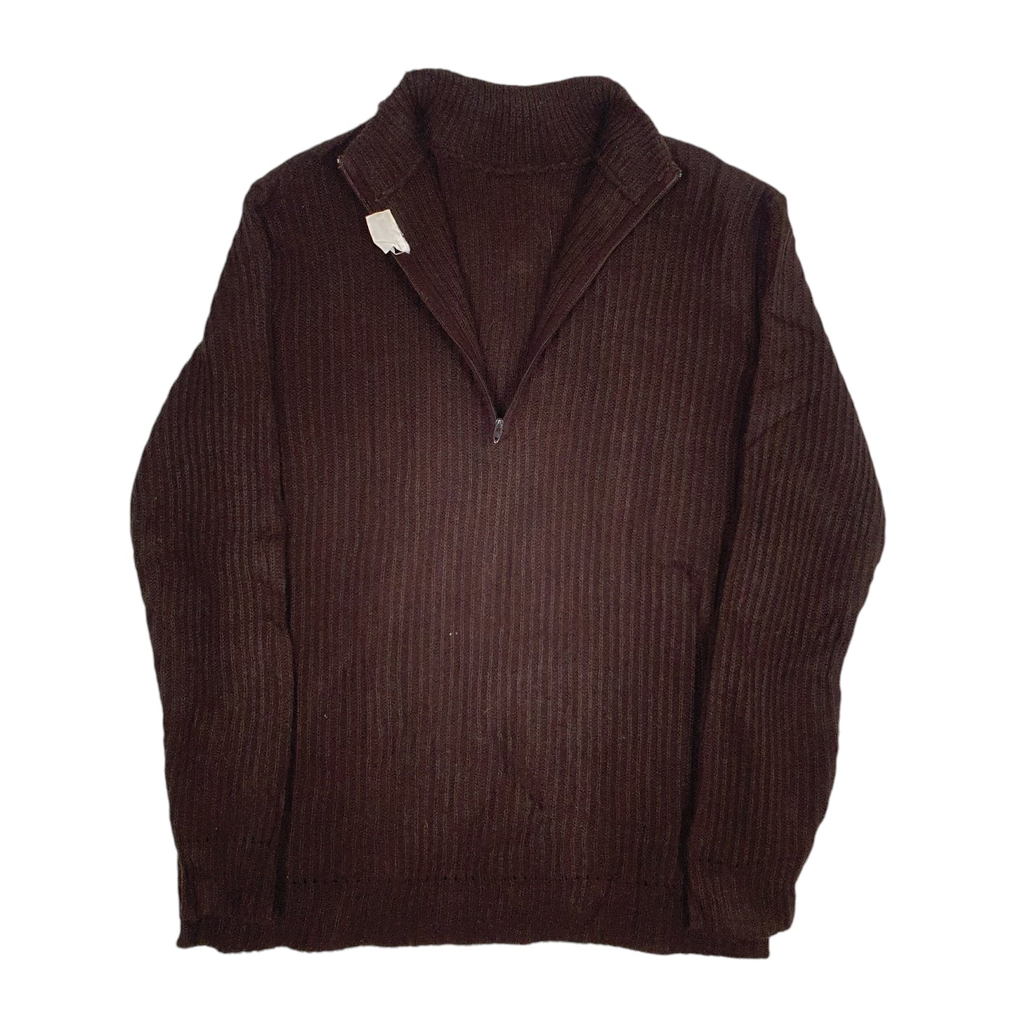 Mens Brown Ko Ko Knits Knitwear Vintage Talon Zip Quarter Zip Jumper