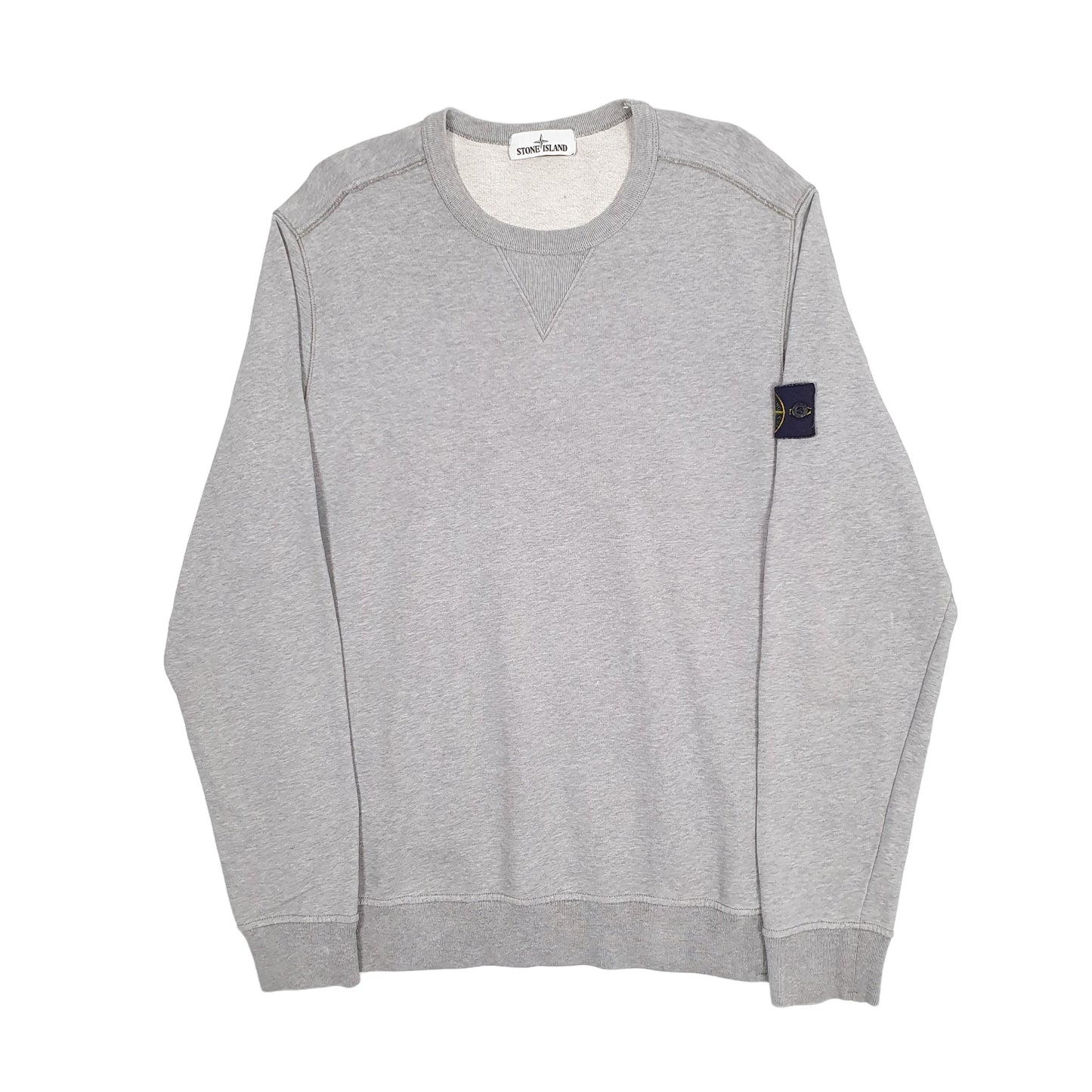 Mens Grey Stone Island  Crewneck Jumper