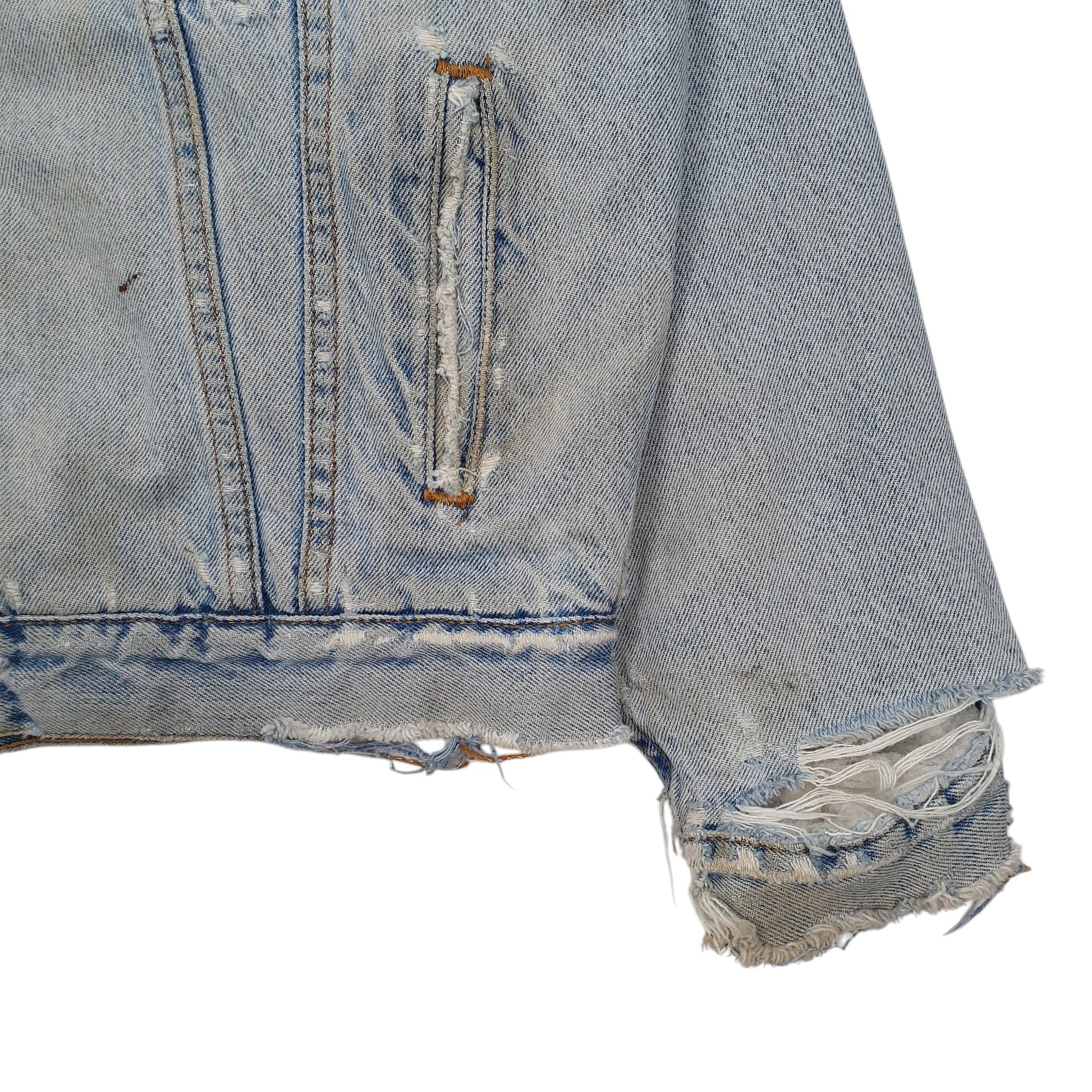 Mens Blue Levis Sherpa Vintage 90s Made In USA  Coat