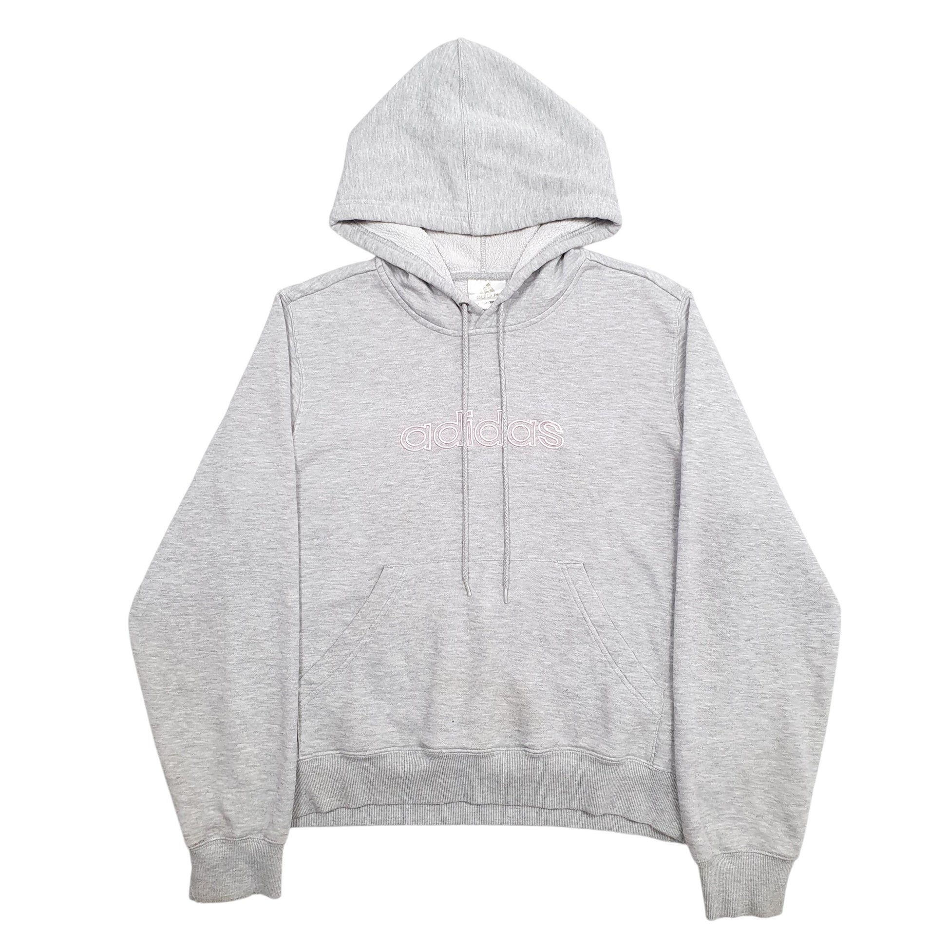 Womens Grey Adidas Spellout Hoodie Jumper