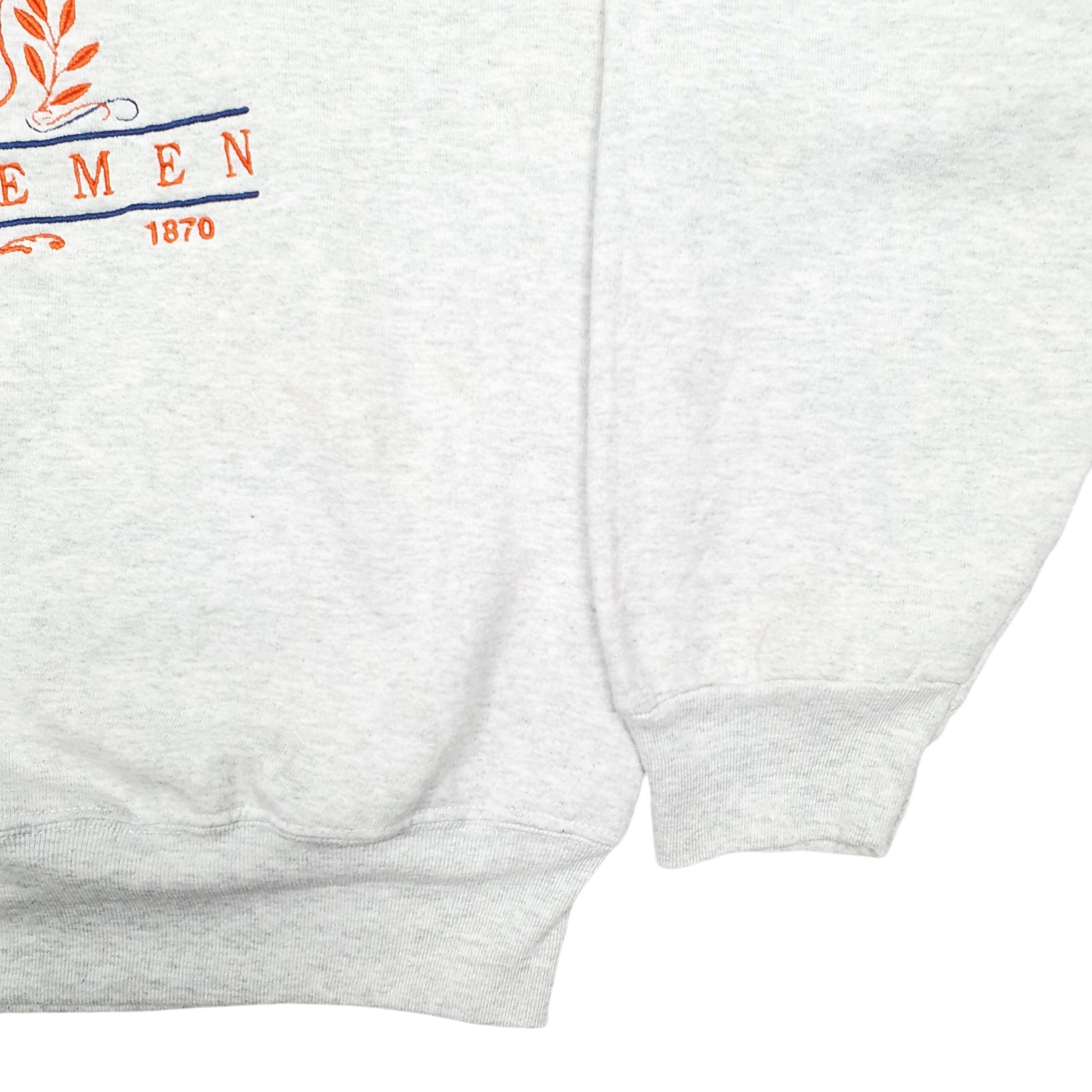 Mens Grey Fruit Of The Loom Syracuse Orangemen Made In USA Vintage 90's Crewneck Jumper