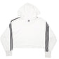 Womens White Adidas Spellout Cropped Gym Her Hoodie Jumper