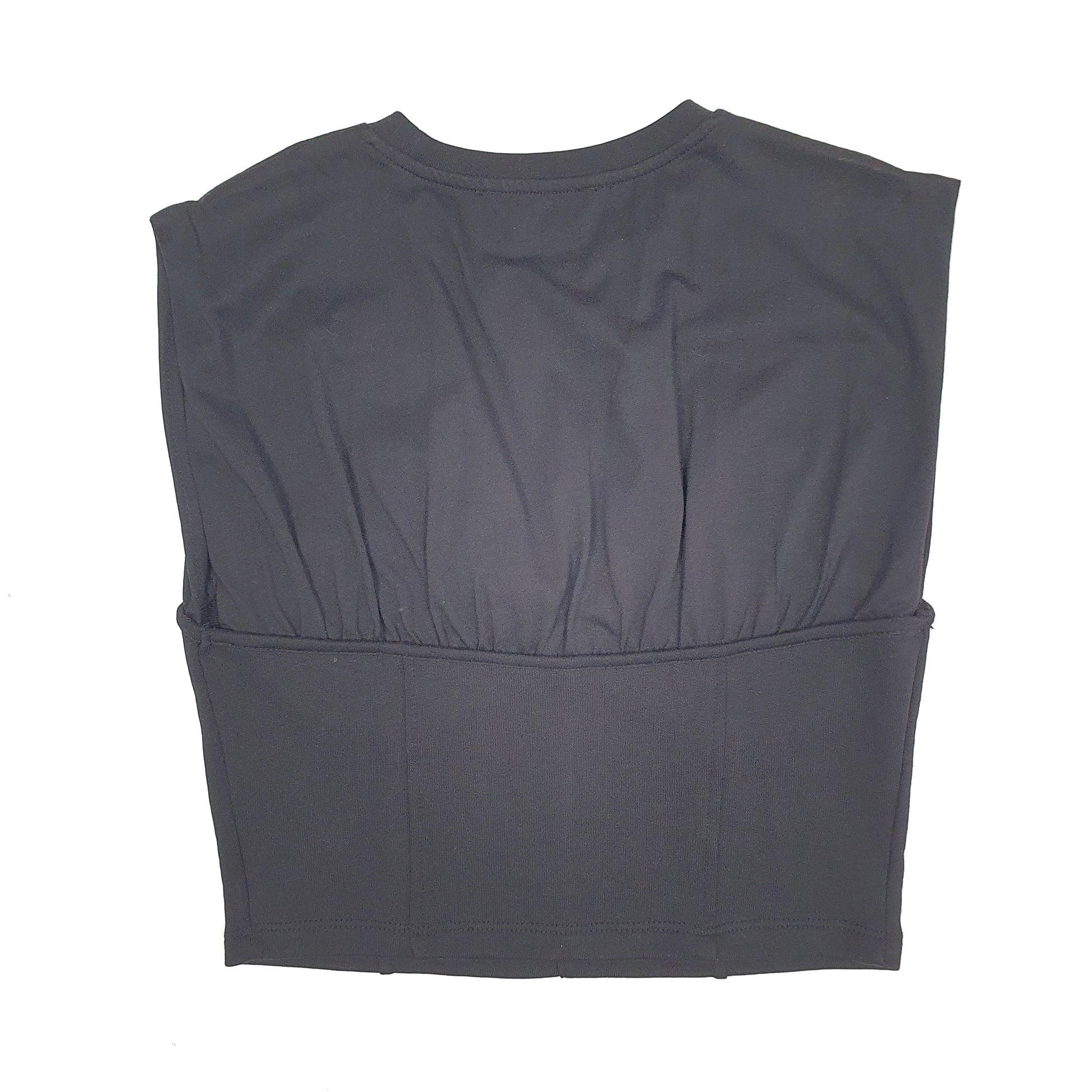 Womens Black Bershka Crop Top Vest Bralet Short Sleeve T Shirt