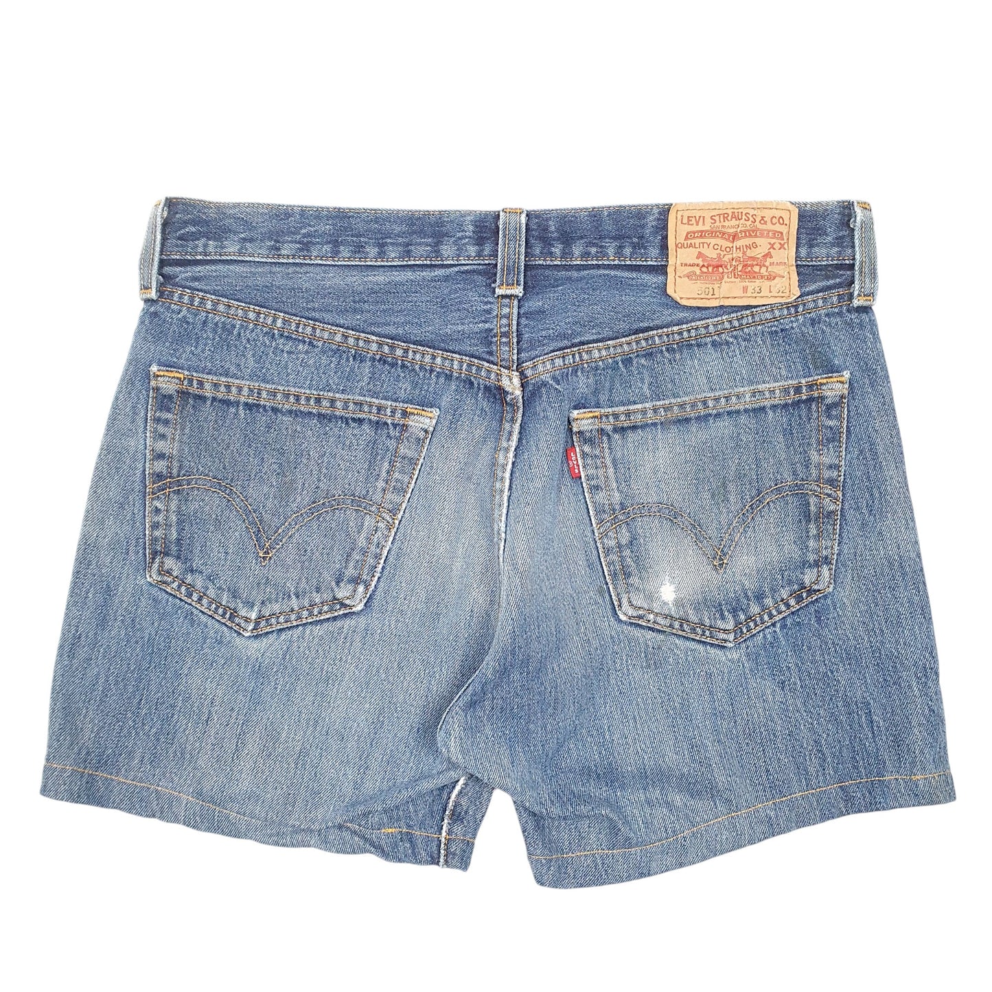 Womens Blue Levis 501 Jorts Hot Pants Denim Shorts