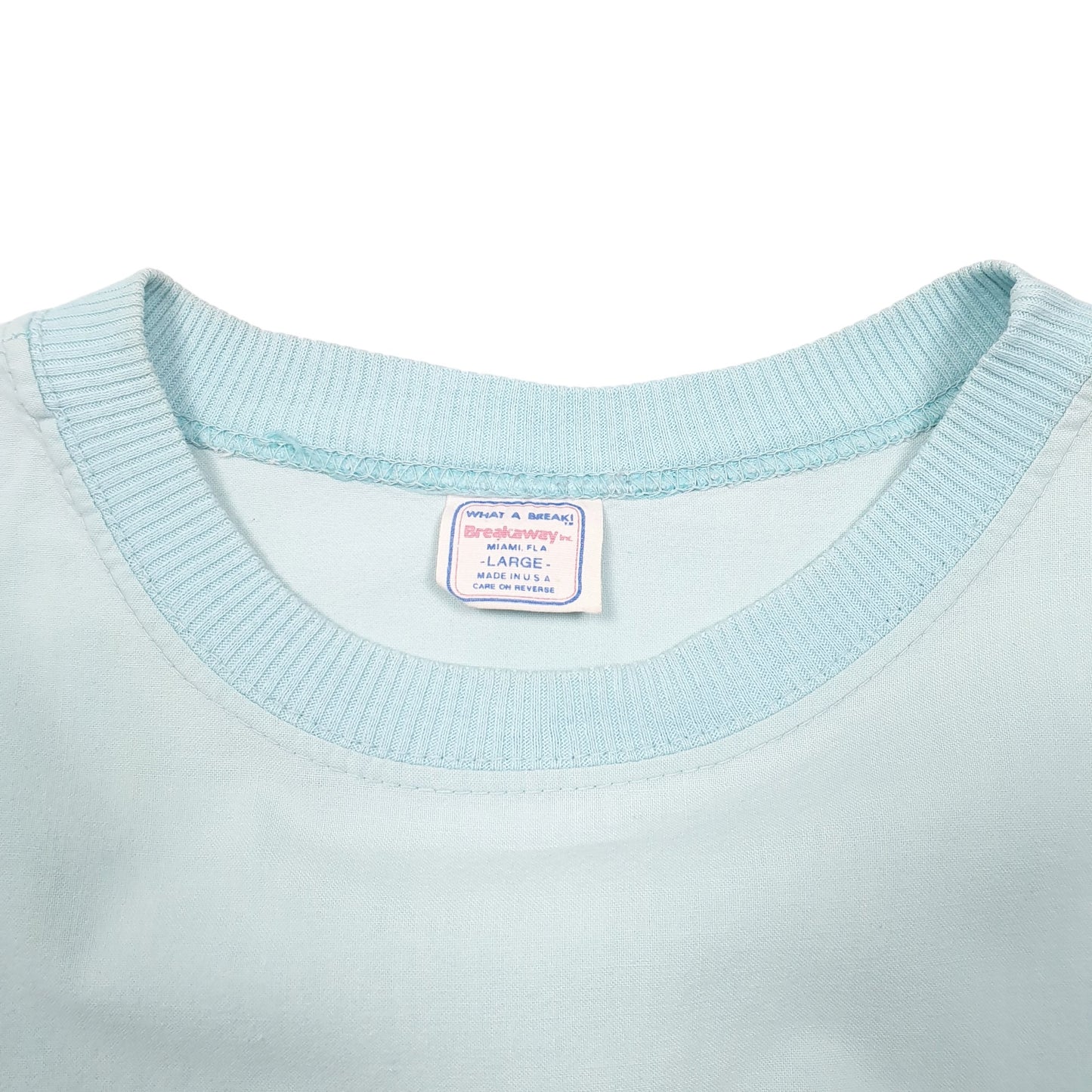 Mens Turquoise Breakaway Single Stitch Vintage 90s Boat Yachtsman Made In USA Short Sleeve T Shirt