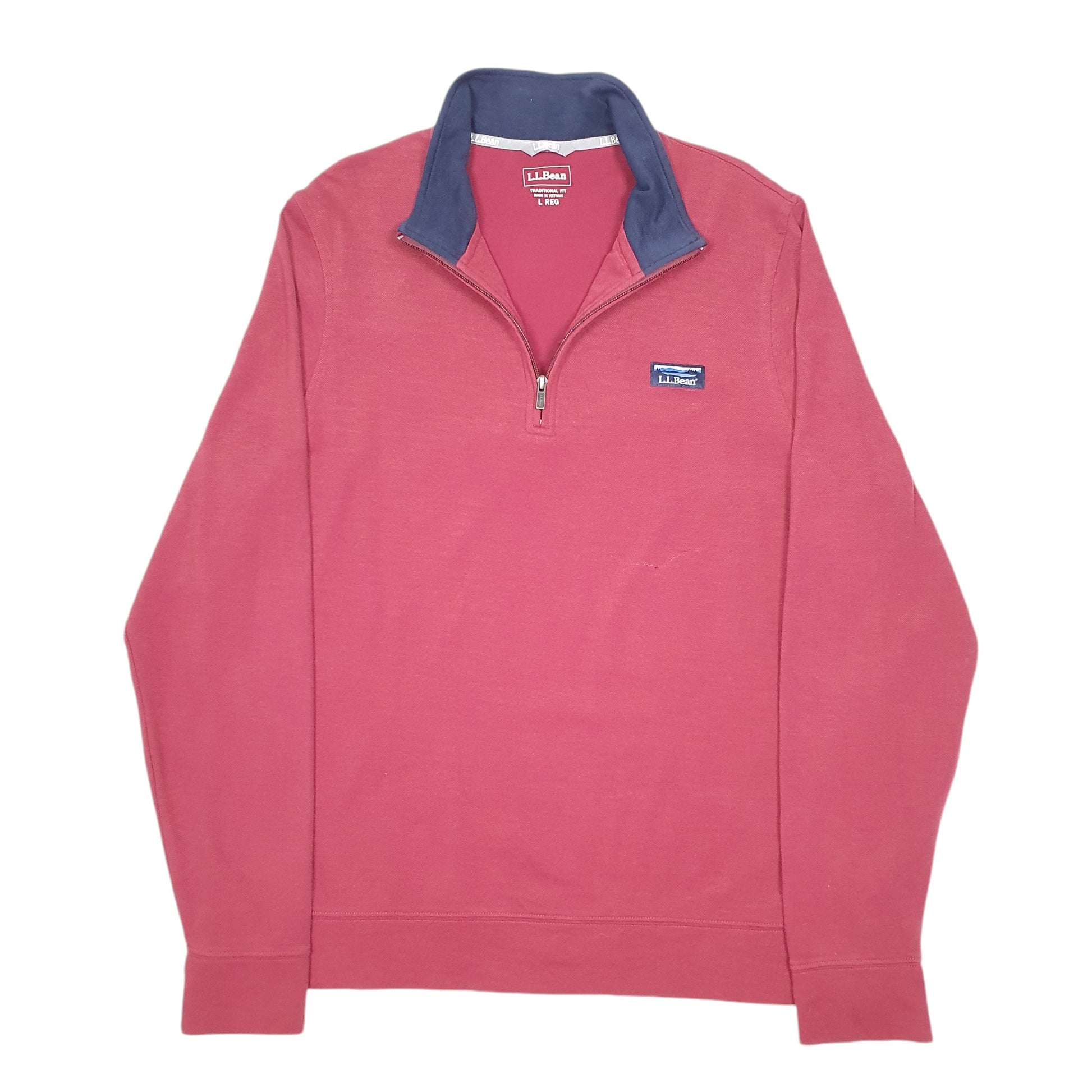 Mens Burgundy L.L.Bean  Quarter Zip Jumper