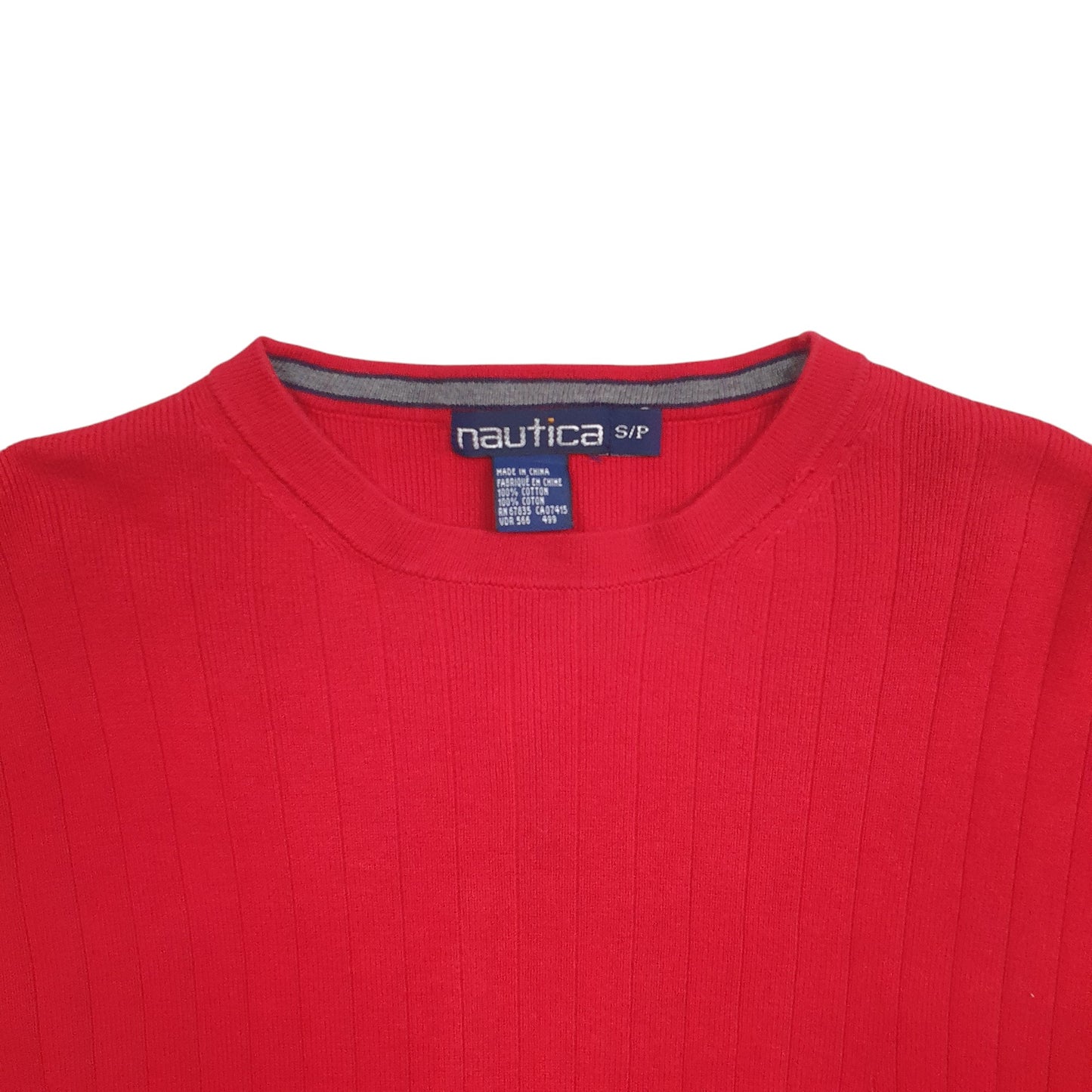 Womens Red Nautica Knit Crewneck Jumper