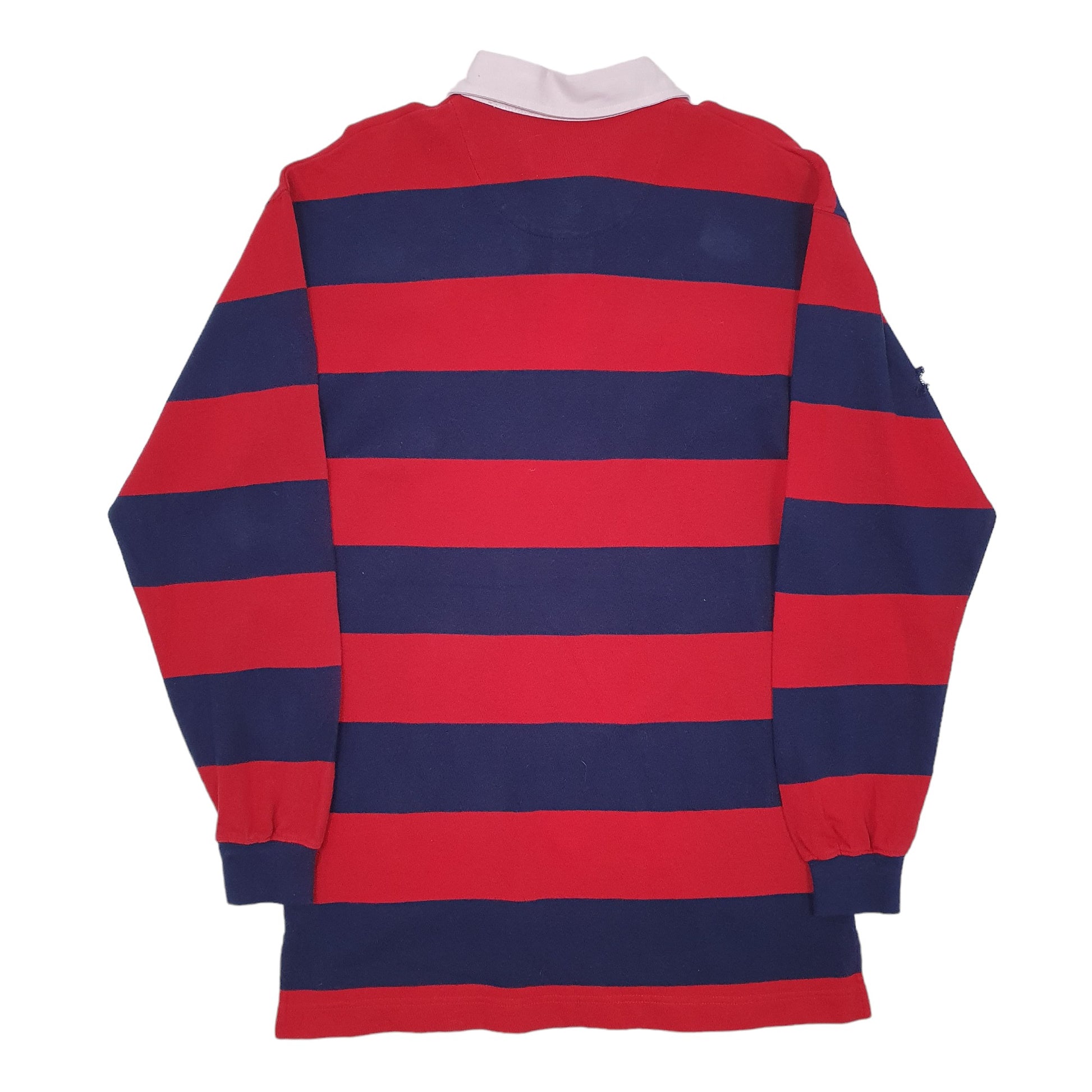Mens Red St John's Bay Rugby Long Sleeve Polo Shirt