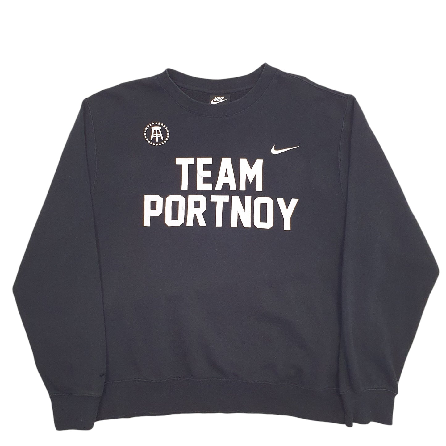 Mens Black Nike Spellout Team Portnoy Sport Crewneck Jumper