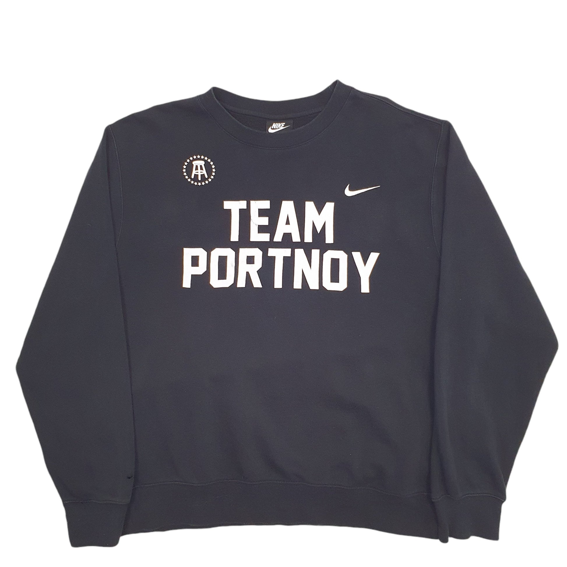 Mens Black Nike Spellout Team Portnoy Sport Crewneck Jumper