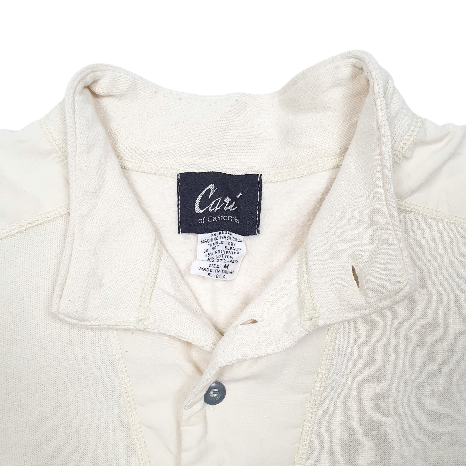 Mens Cream Cali Pop Over Button California Quarter Zip Jumper