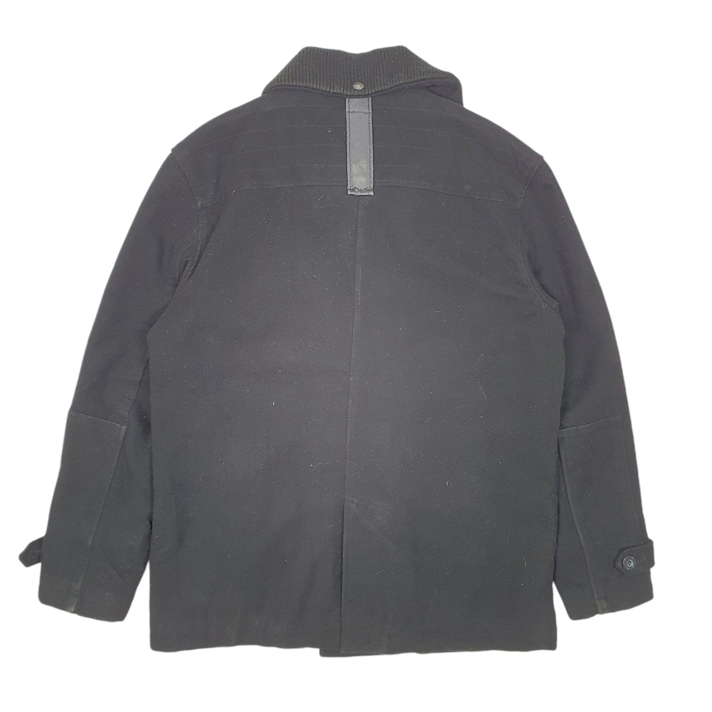 Mens Black Levis Pea Coat Winter Military Style  Coat