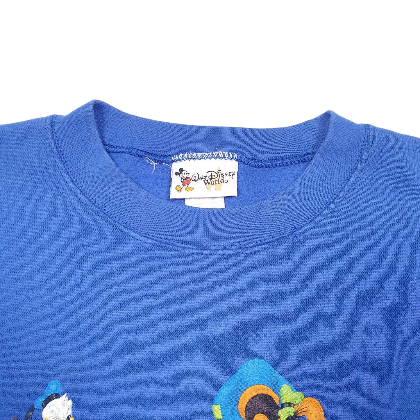 Mens Blue Disney Disneyland 100 Years Mickey Goofy Donald Crewneck Jumper