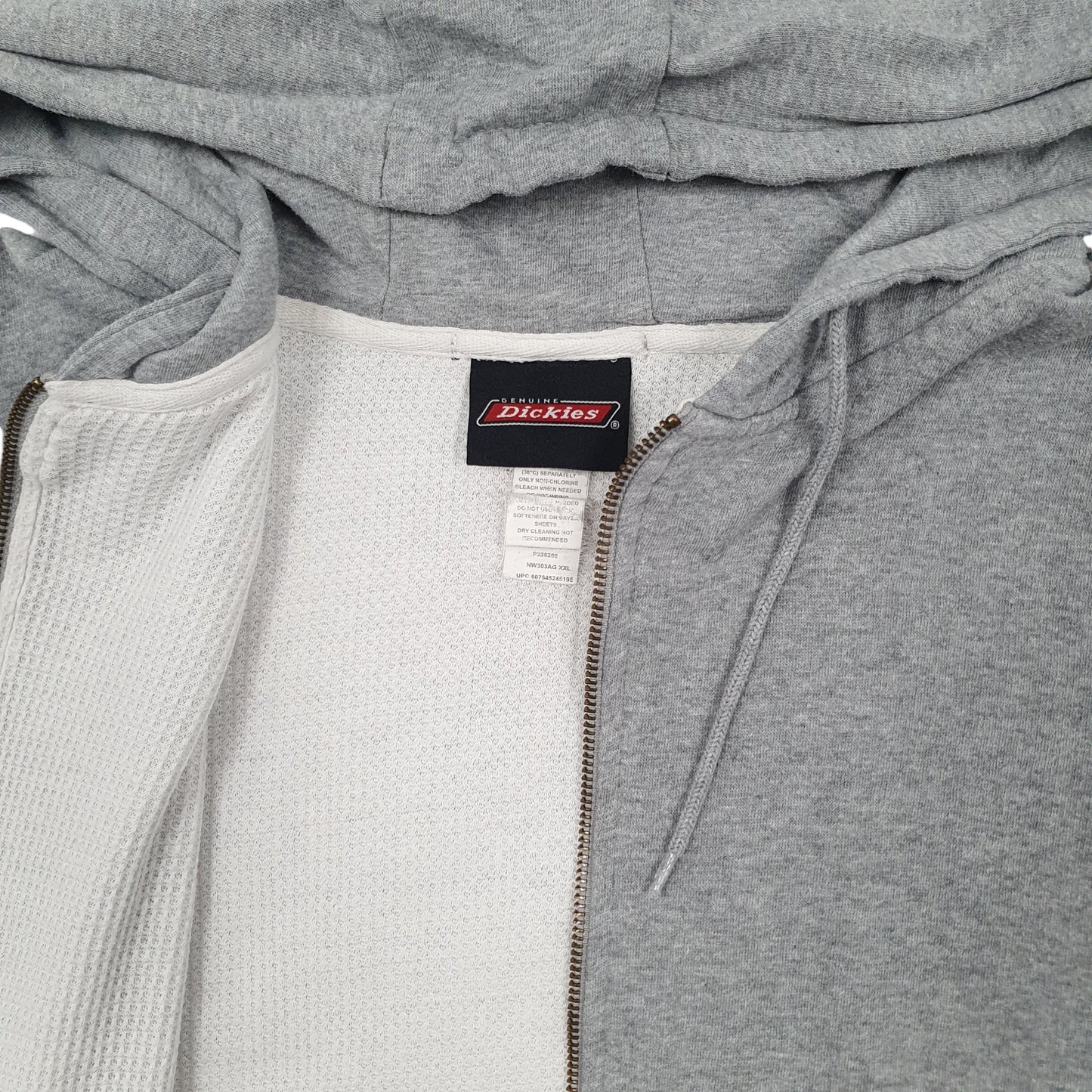 Mens Grey Dickies Hoodie Workwear Full Zip Jumper