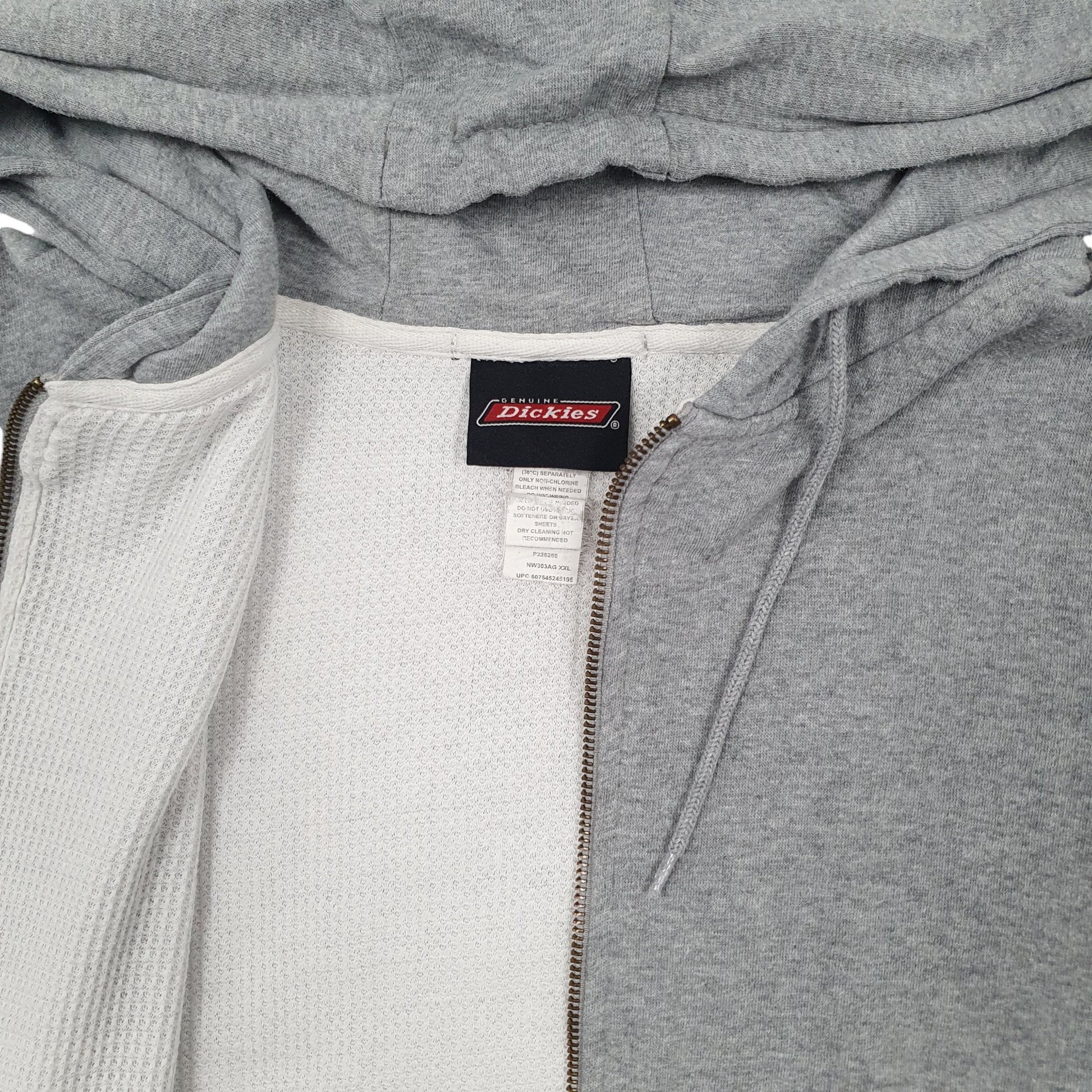 Mens Grey Dickies Hoodie Workwear Full Zip Jumper