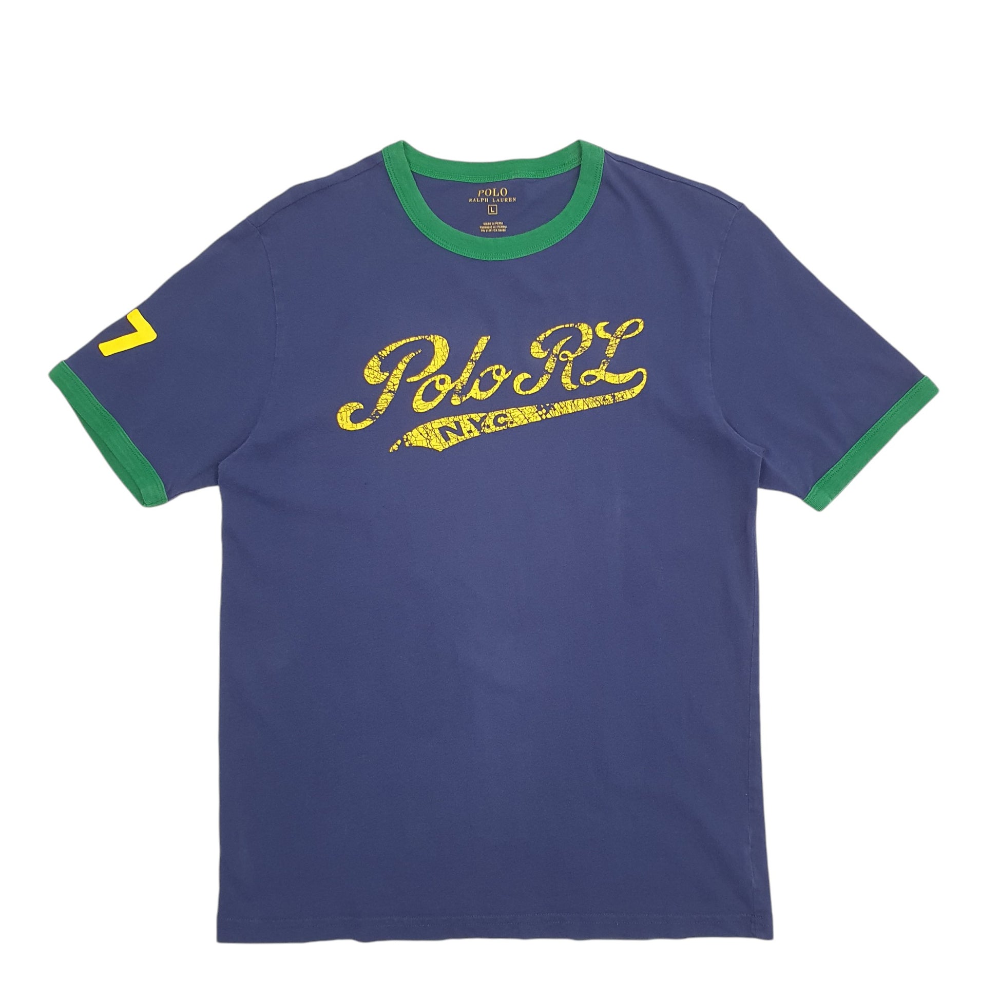 Womens Navy Polo Ralph Lauren Spellout Short Sleeve T Shirt