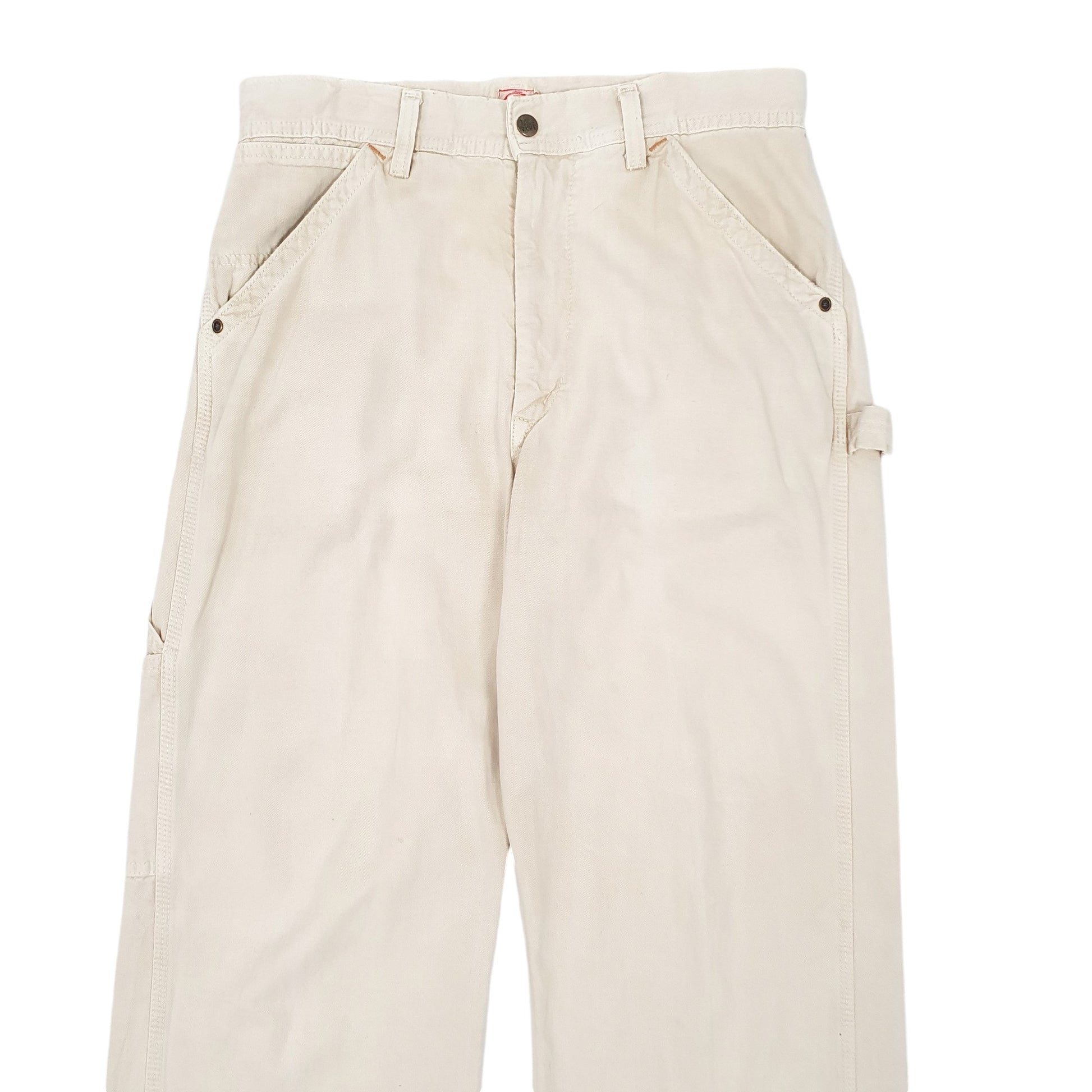 Mens Cream Edwin 101 Vintage Workwear Carpenter Trousers