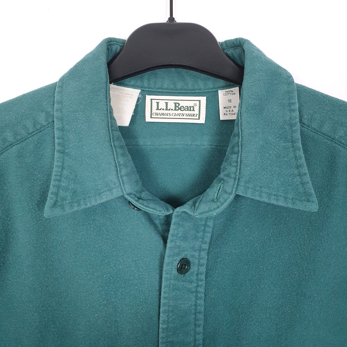 Mens Green L.L.Bean Chamois Vintage 1990s Made In USA Long Sleeve Shirt