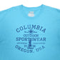 Mens Blue Columbia Sportswear Spellout Short Sleeve T Shirt
