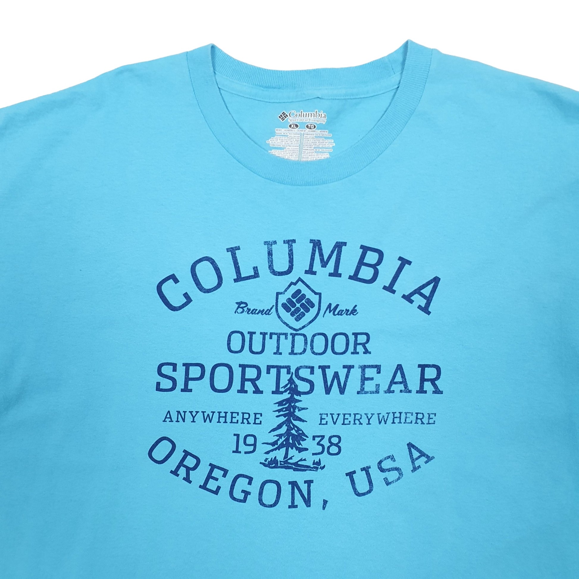 Mens Blue Columbia Sportswear Spellout Short Sleeve T Shirt