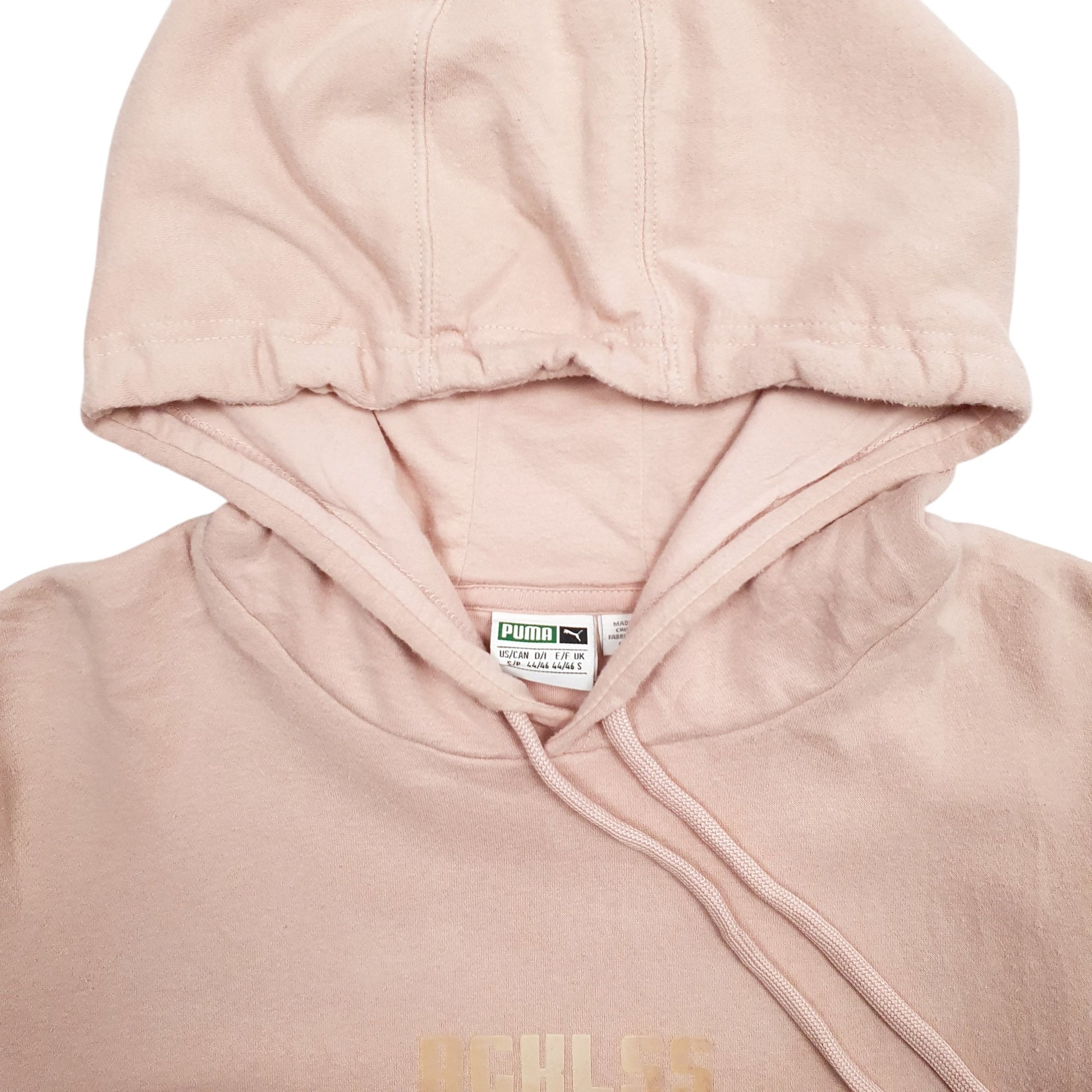 Womens Pink Puma Spellout Hoodie Jumper