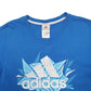 Mens Blue Adidas Spellout Short Sleeve T Shirt