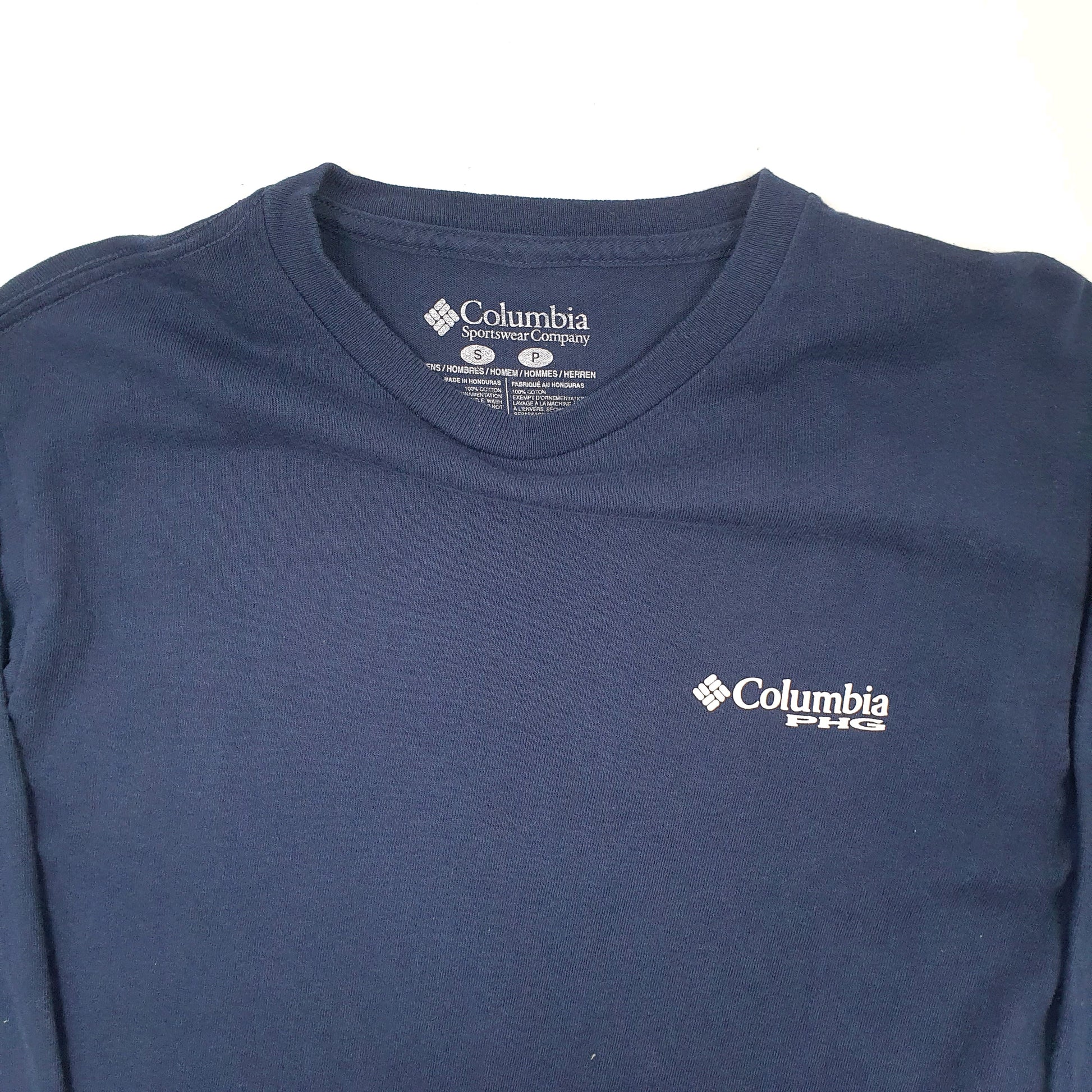 Mens Navy Columbia Sportswear PHG Hunting Long Sleeve T Shirt