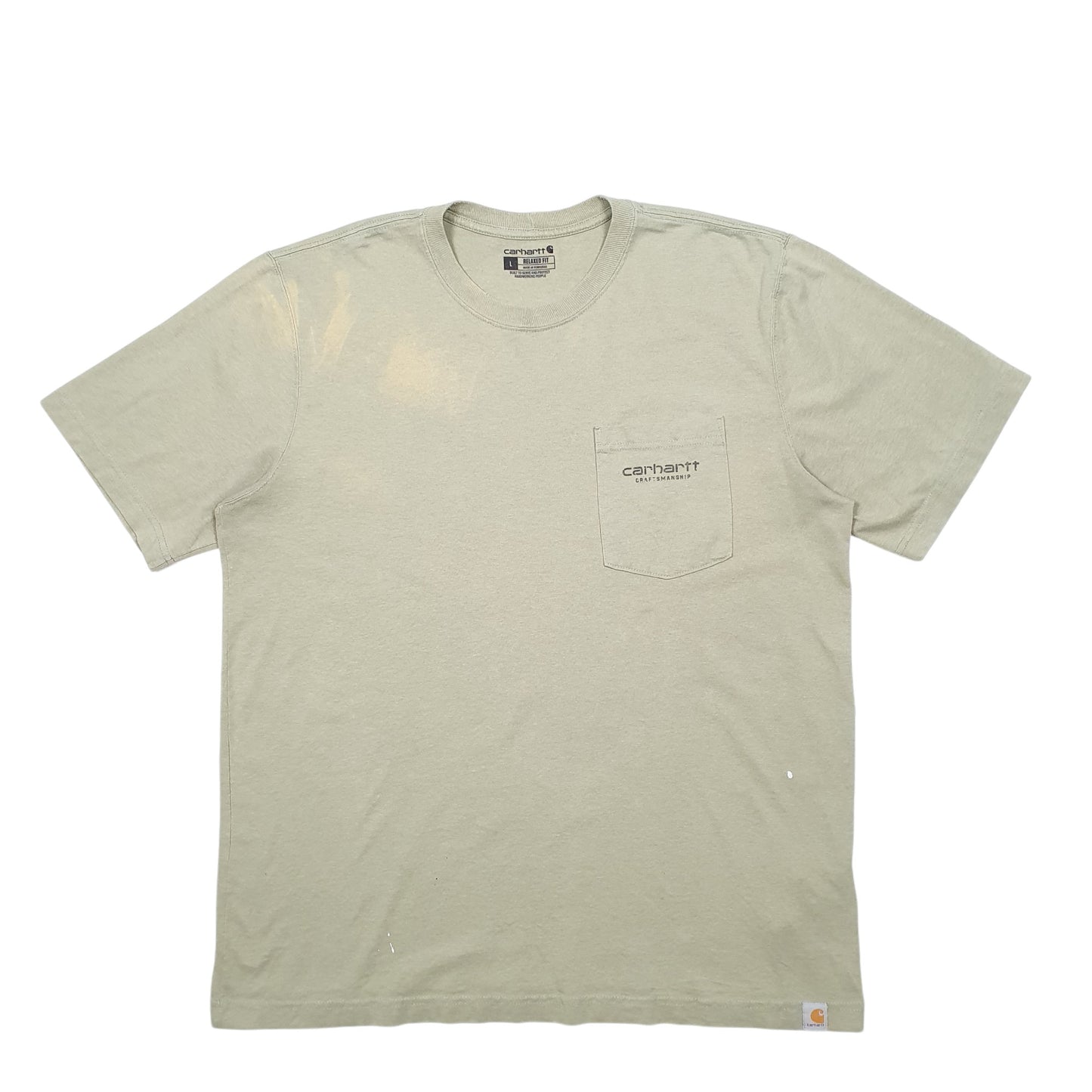 Mens Green Carhartt Spellout Short Sleeve T Shirt