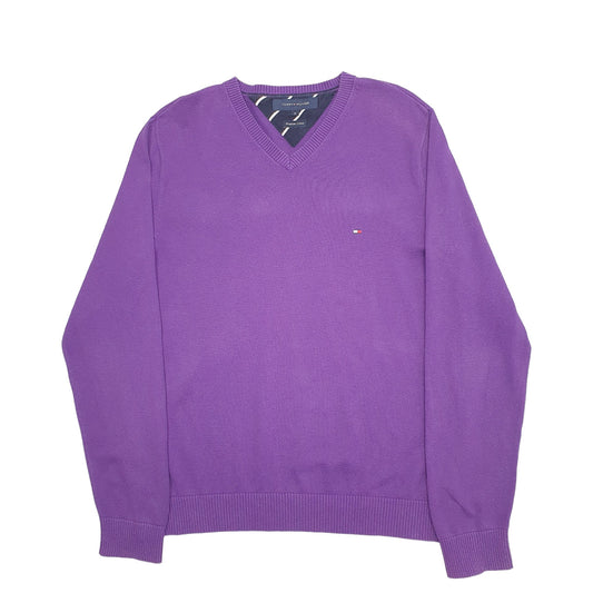 Mens Purple Tommy Hilfiger Knit Crewneck Jumper